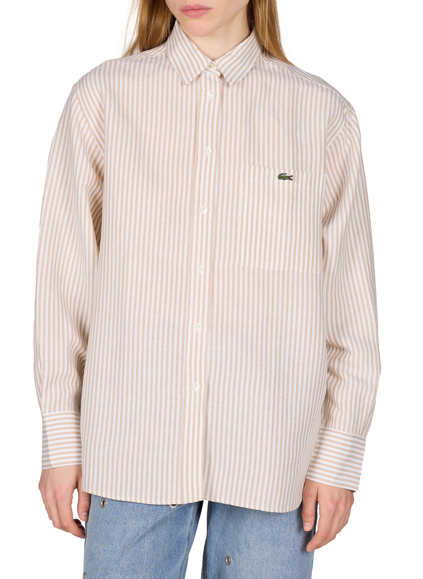 Long-sleeved striped cotton shirt LACOSTE Multicolour