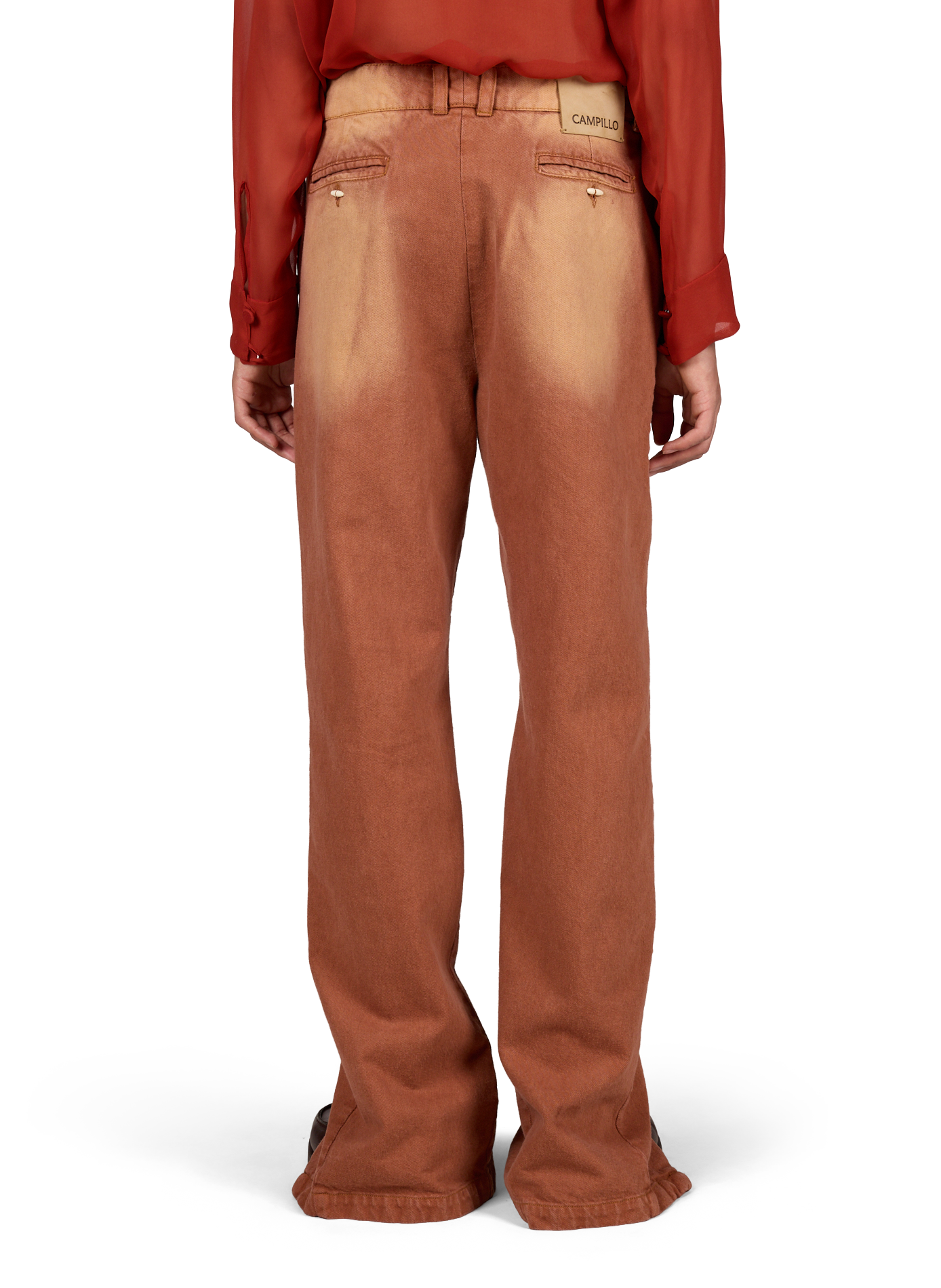 Buttoned-leg cotton jeans CAMPILLO Brown