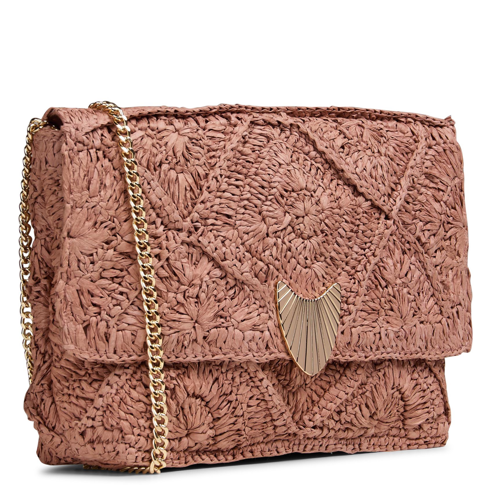Pochette en paille marlon MAISON 123 Rose