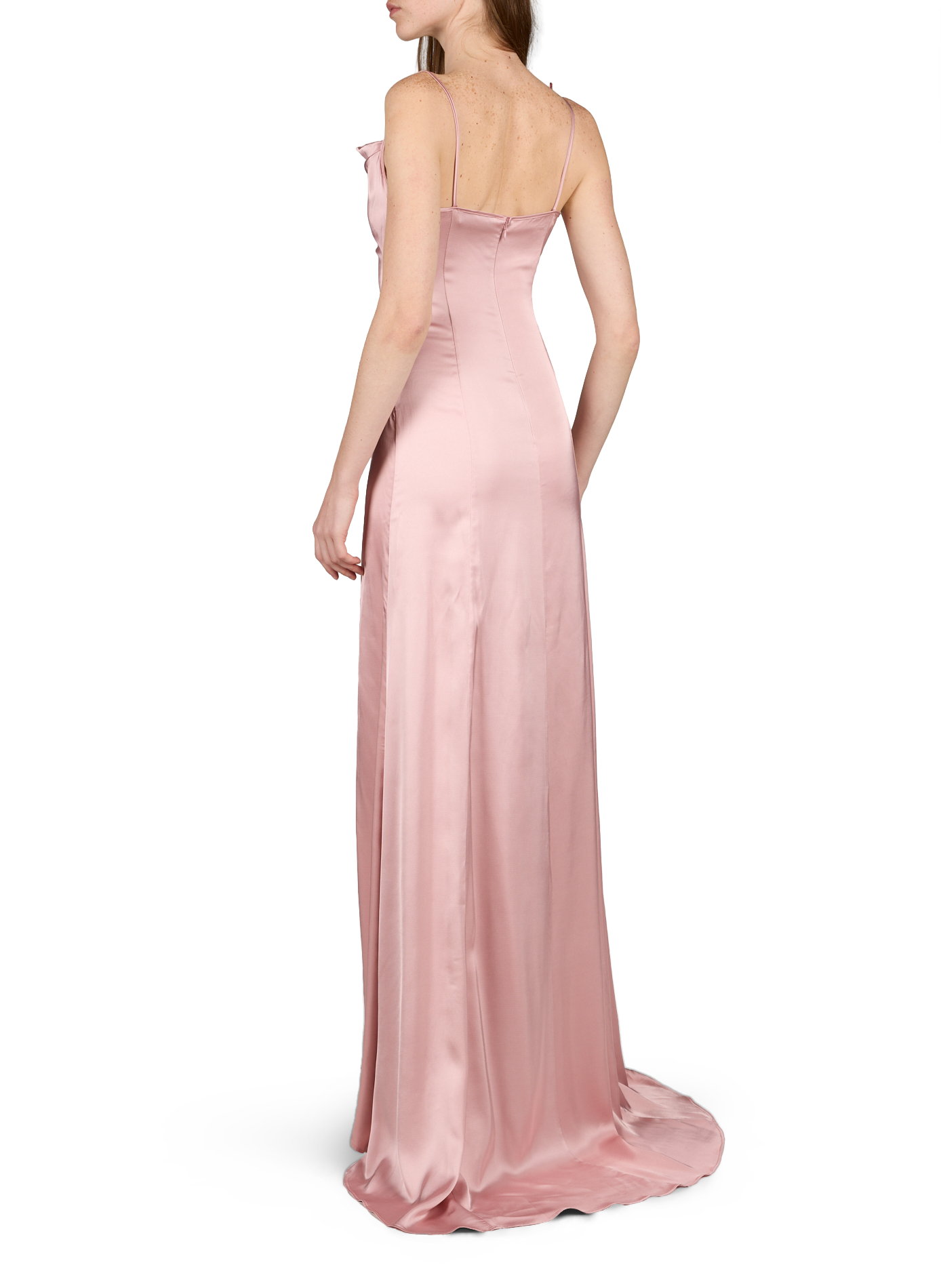 Satin dress with thin straps and butterfly BLUMARINE Pink