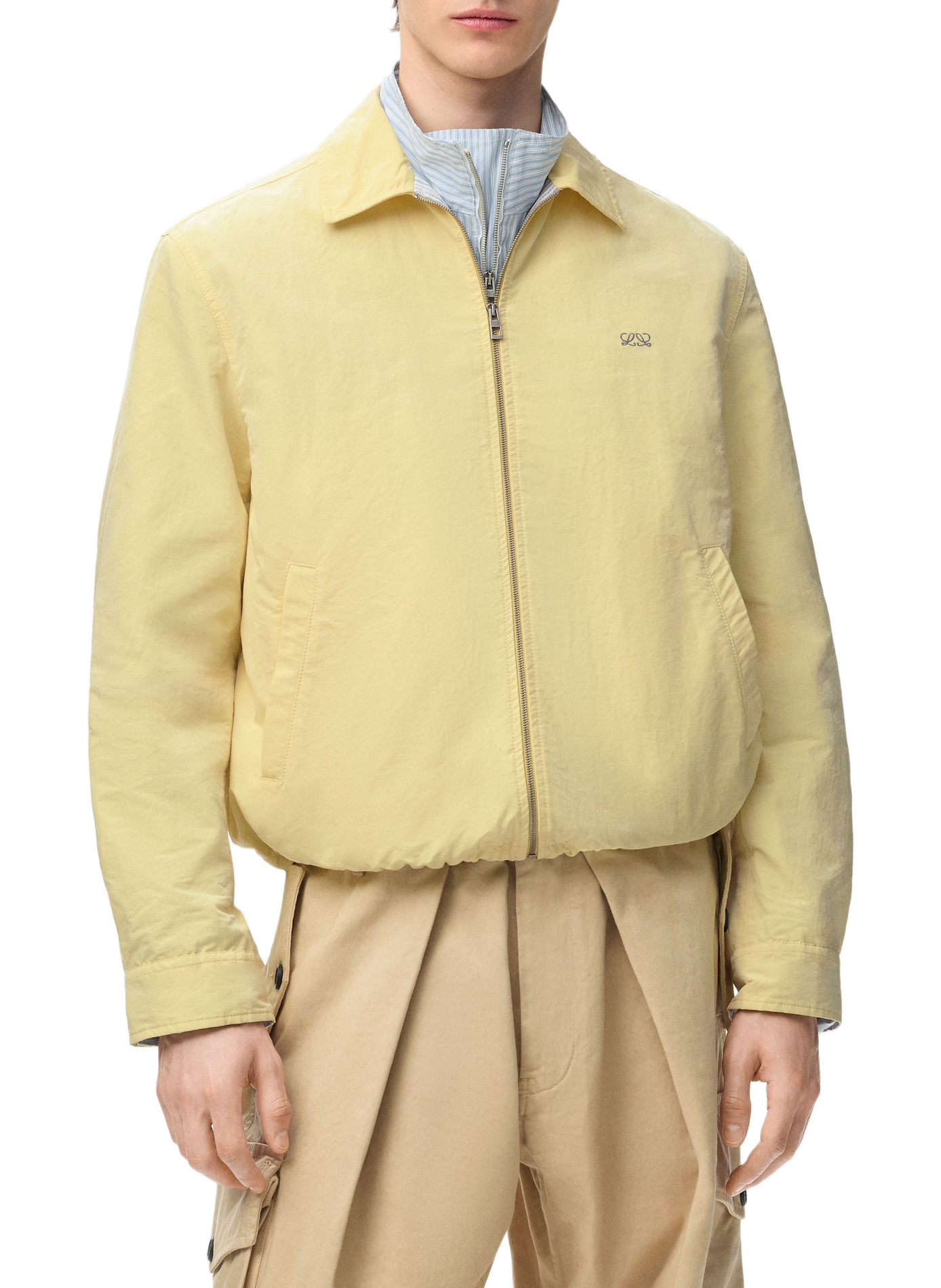 Zip-up technical cotton jacket LOEWE Yellow