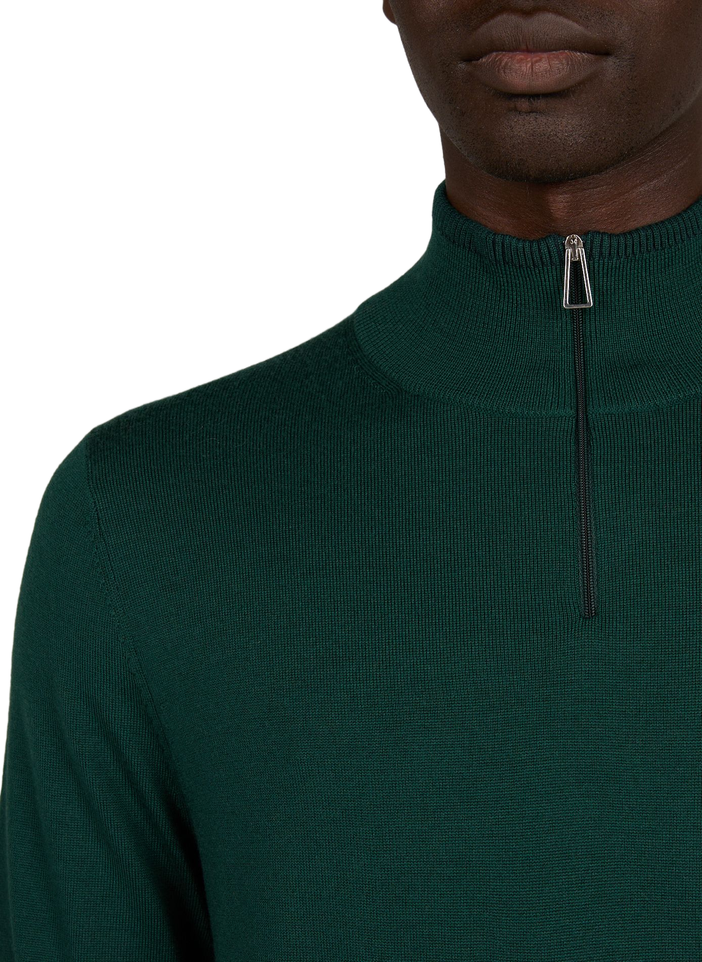 Zip-up wool turtleneck sweater PAUL SMITH Green