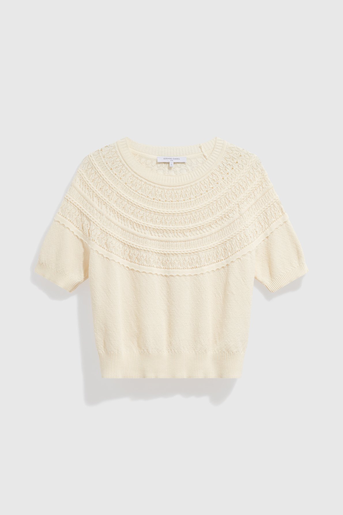 Pull en coton ajouré - roberte GERARD DAREL Blanc