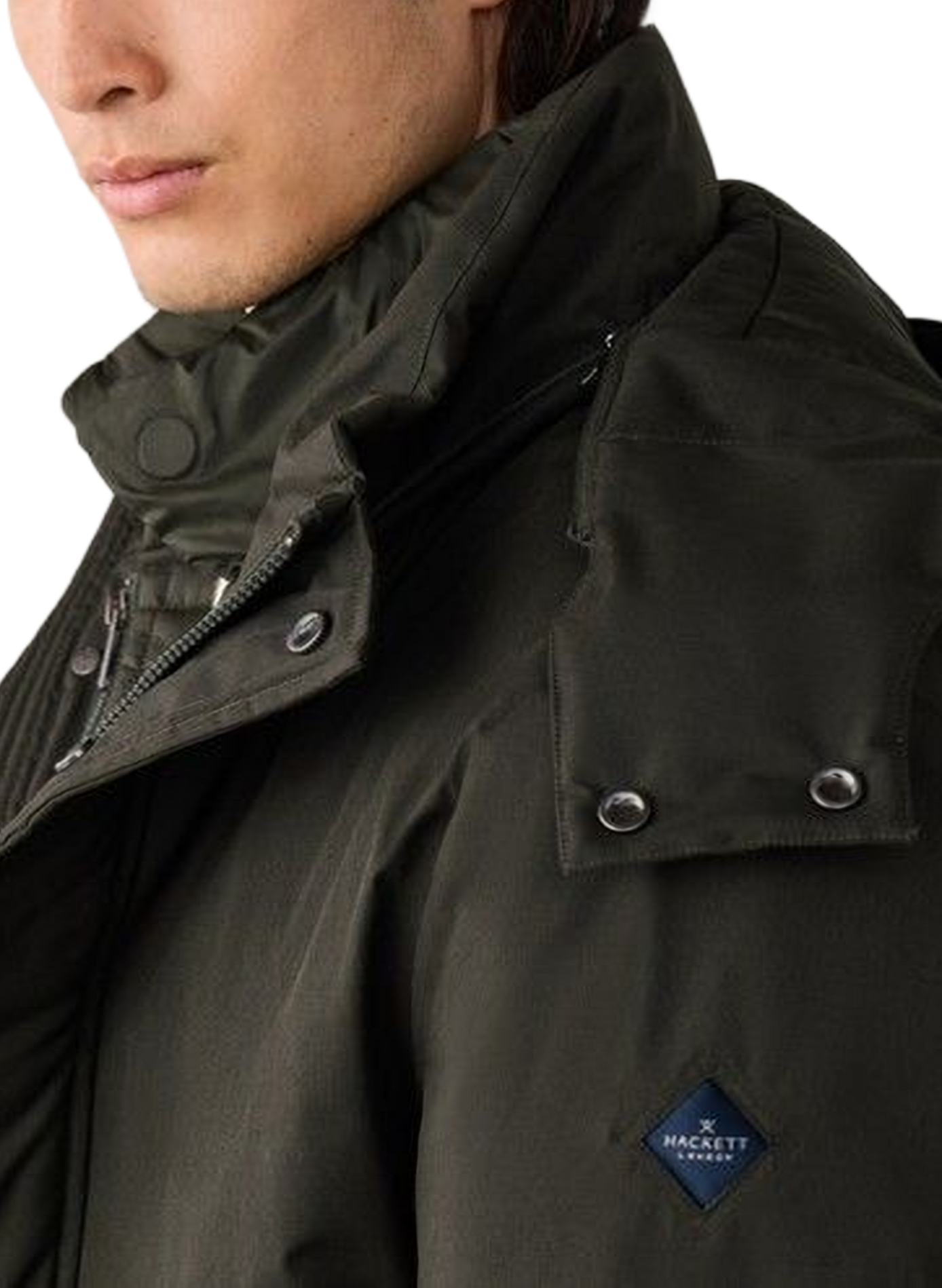 Parka with high collar HACKETT Green