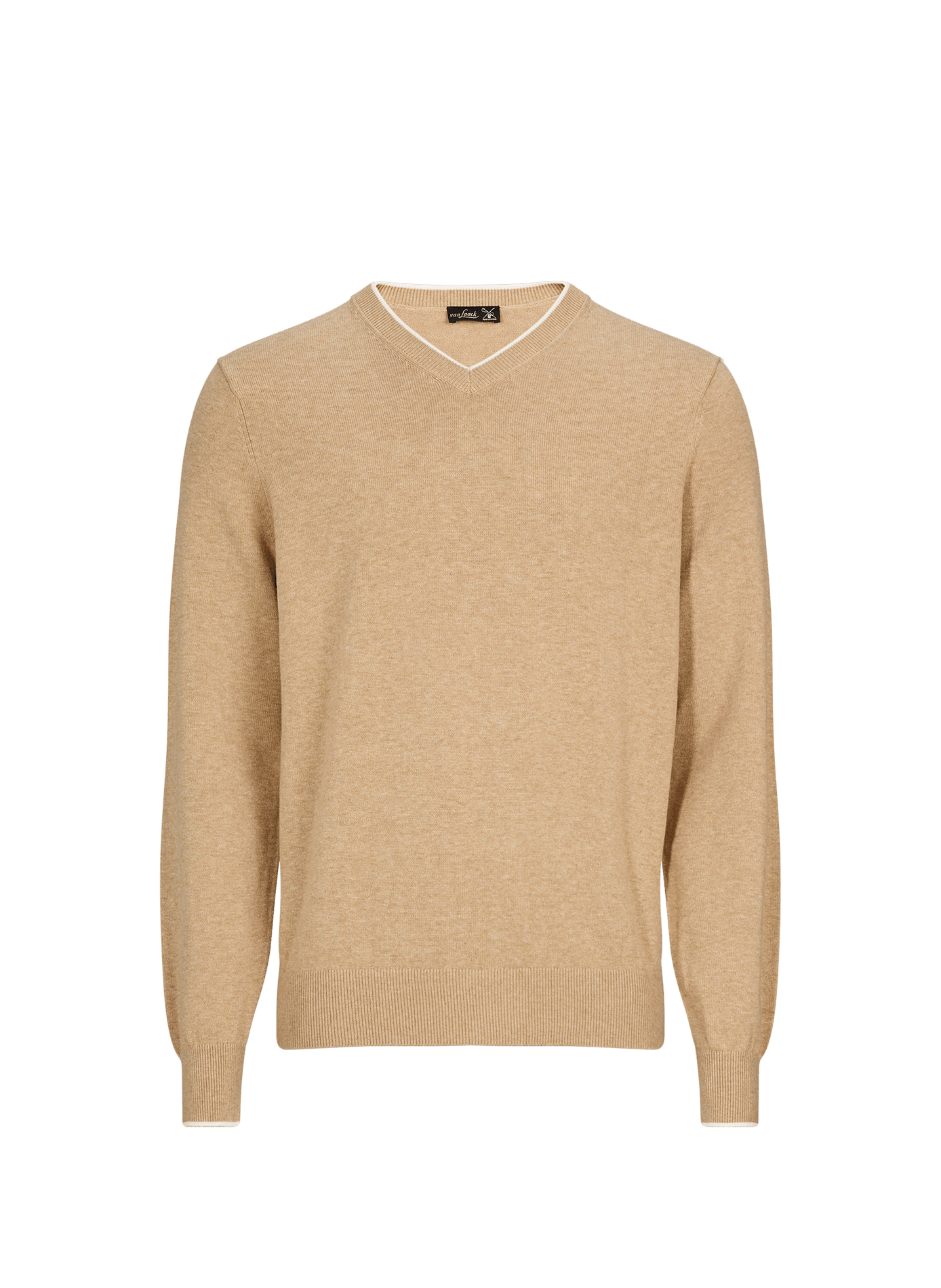 V-Ausschnitt-Pullover aus Baumwollmischung VAN LAACK Beige