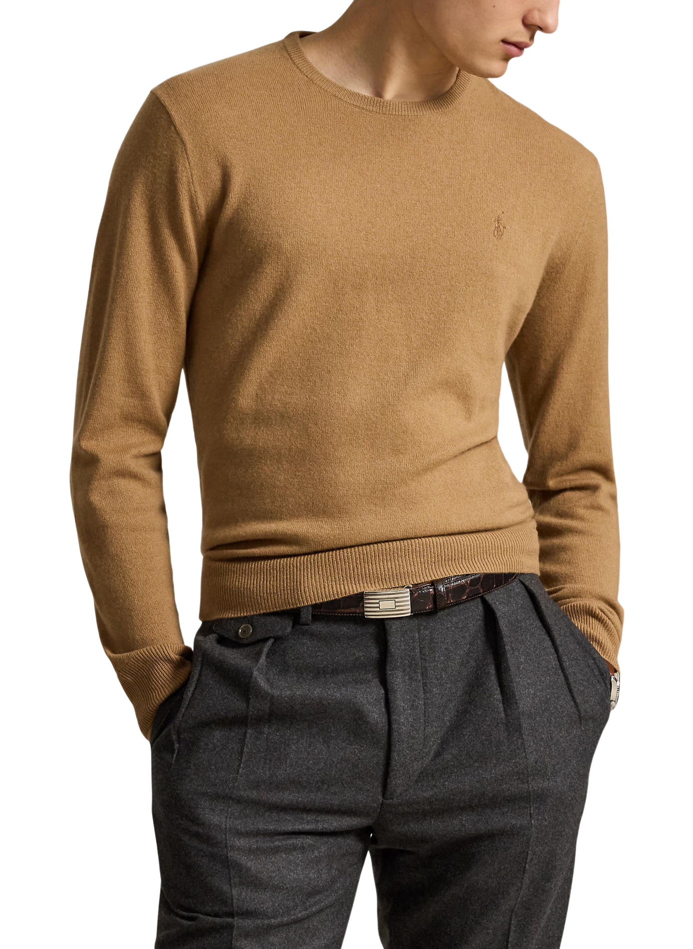 Pull col rond en laine POLO RALPH LAUREN Beige