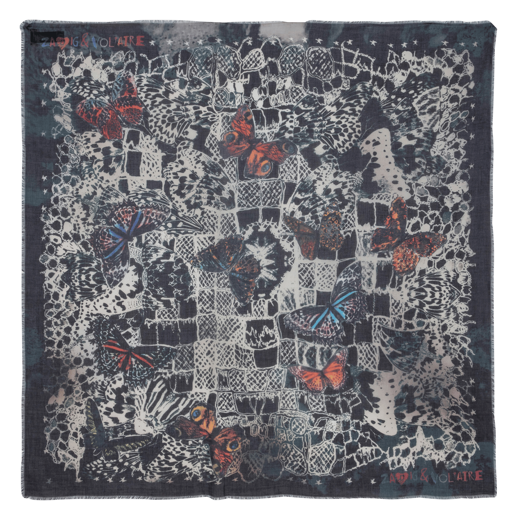 Foulard carré imprimé kerry ZADIG&VOLTAIRE Bleu