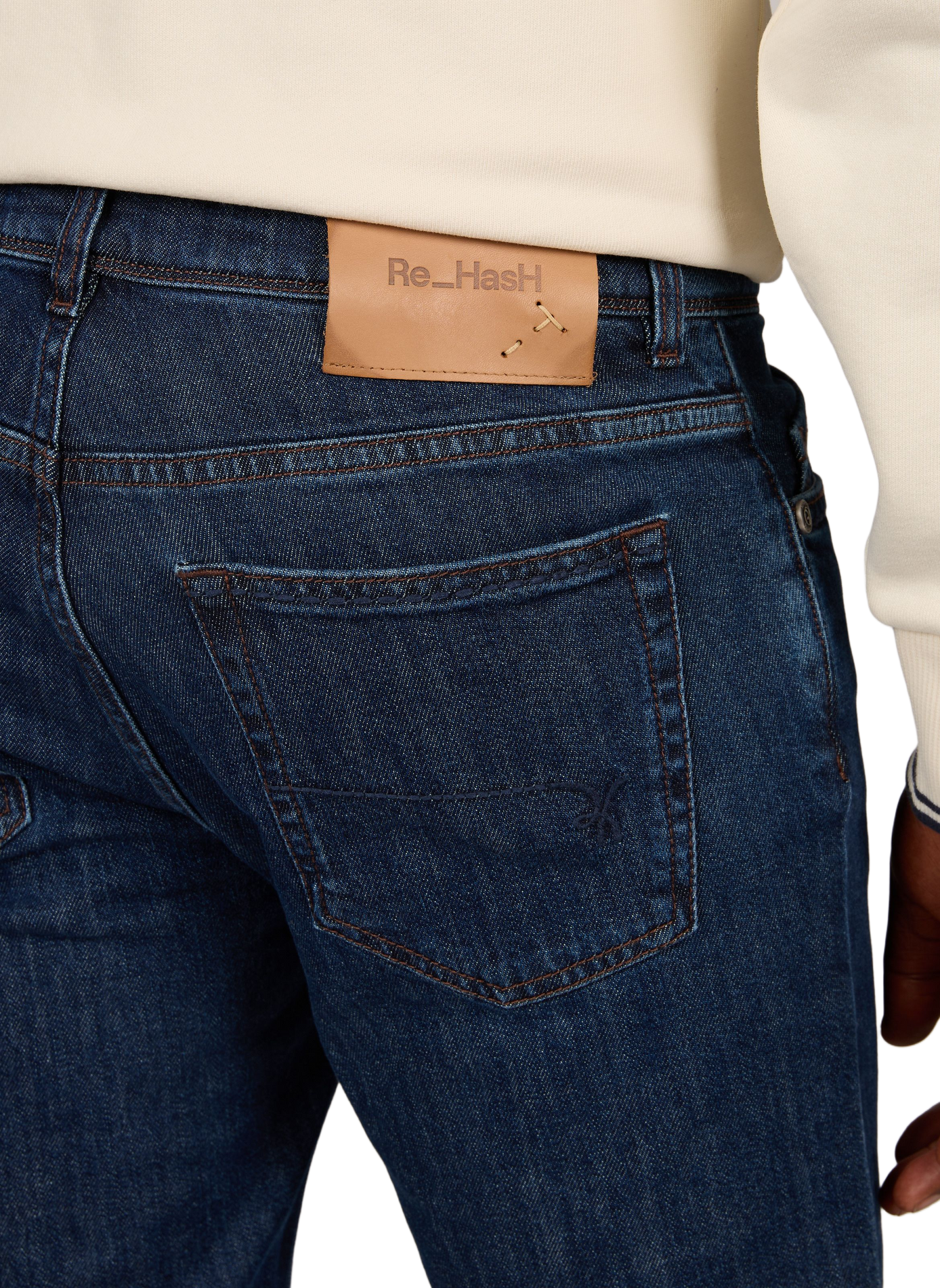 Straight-leg jeans in blended cotton RE HASH Blue