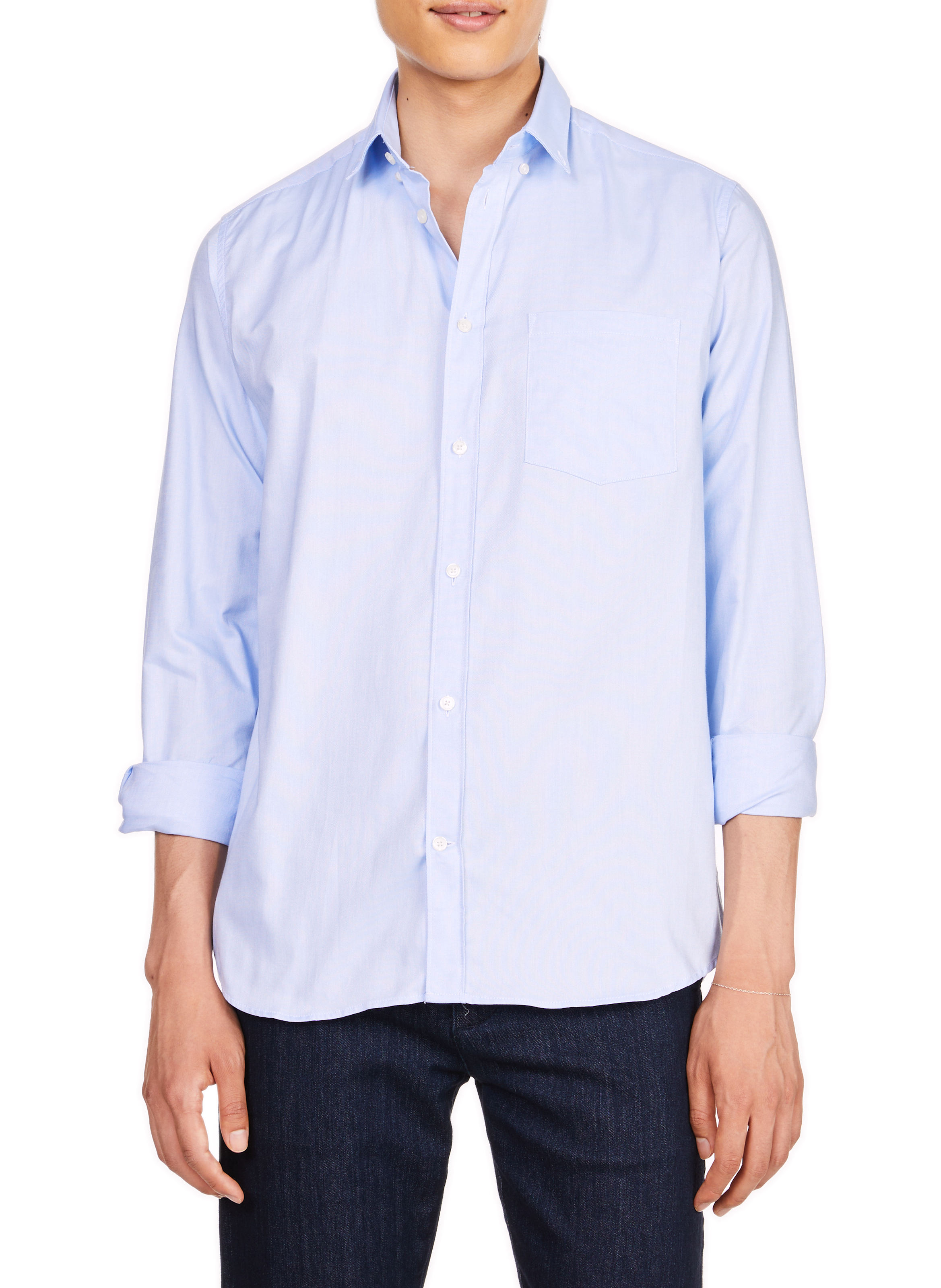Gerade Bluse AU PRINTEMPS PARIS Blau