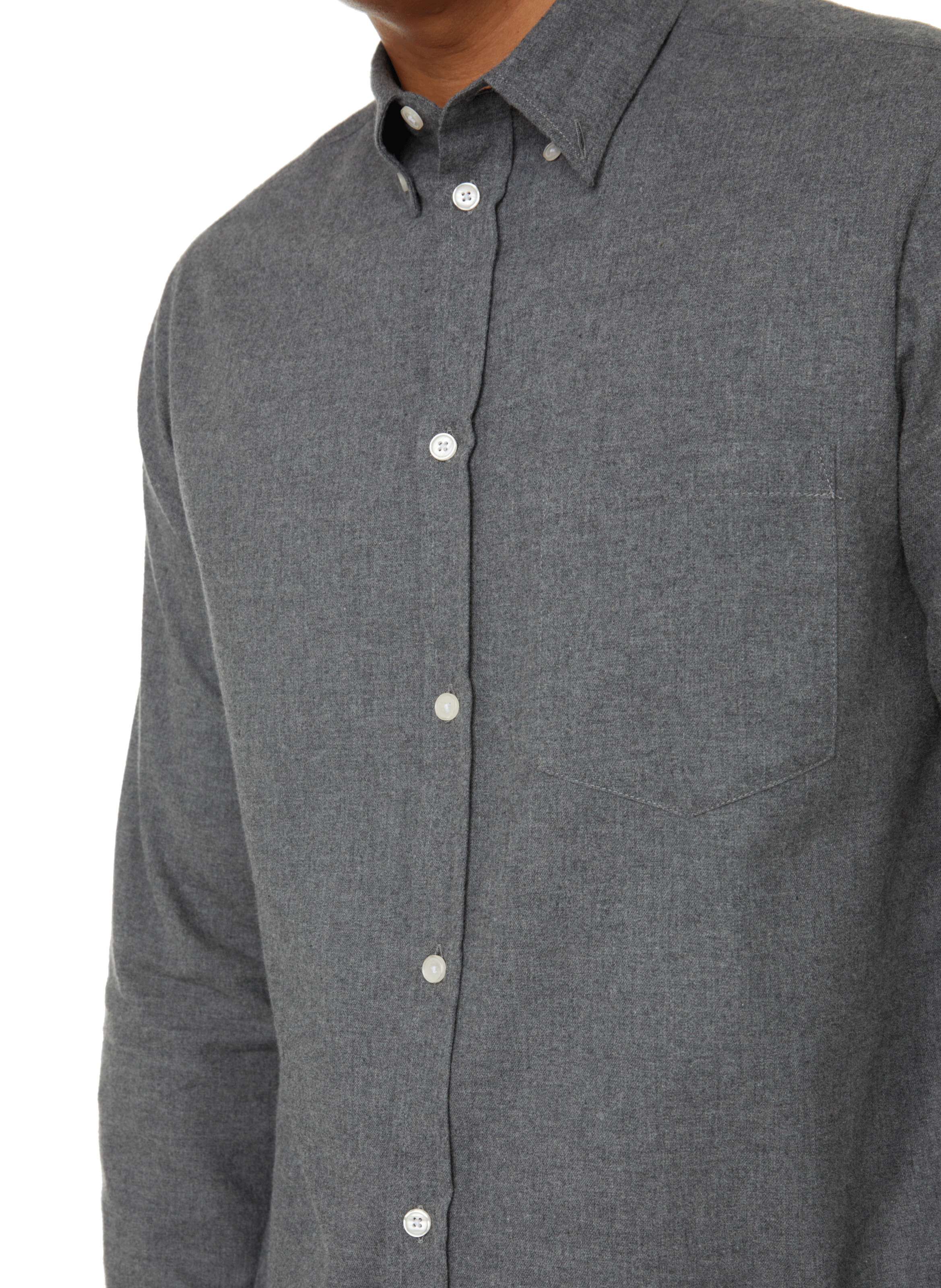 Cotton flannel shirt SAISON 1865 Grey