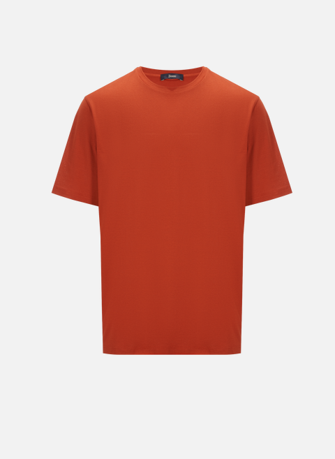 Einfarbiges Baumwoll-T-Shirt OrangeHERNO 