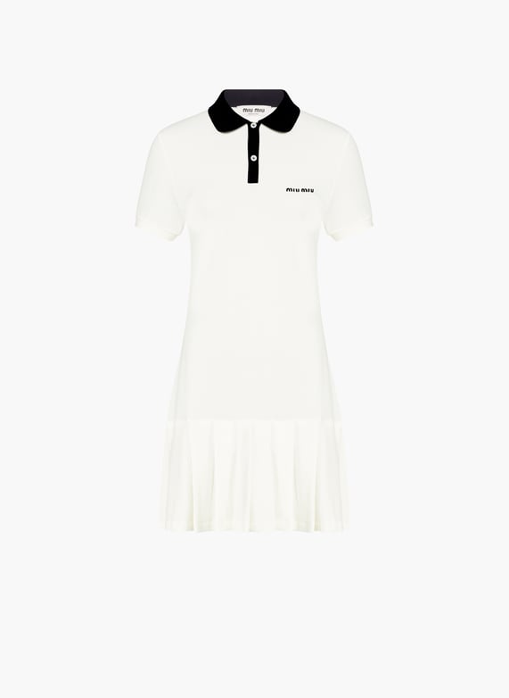 Piqué cotton polo dress White Miu miu - Women | Printemps.com Piqué cotton polo dress White Miu miu - Women | Printemps.com