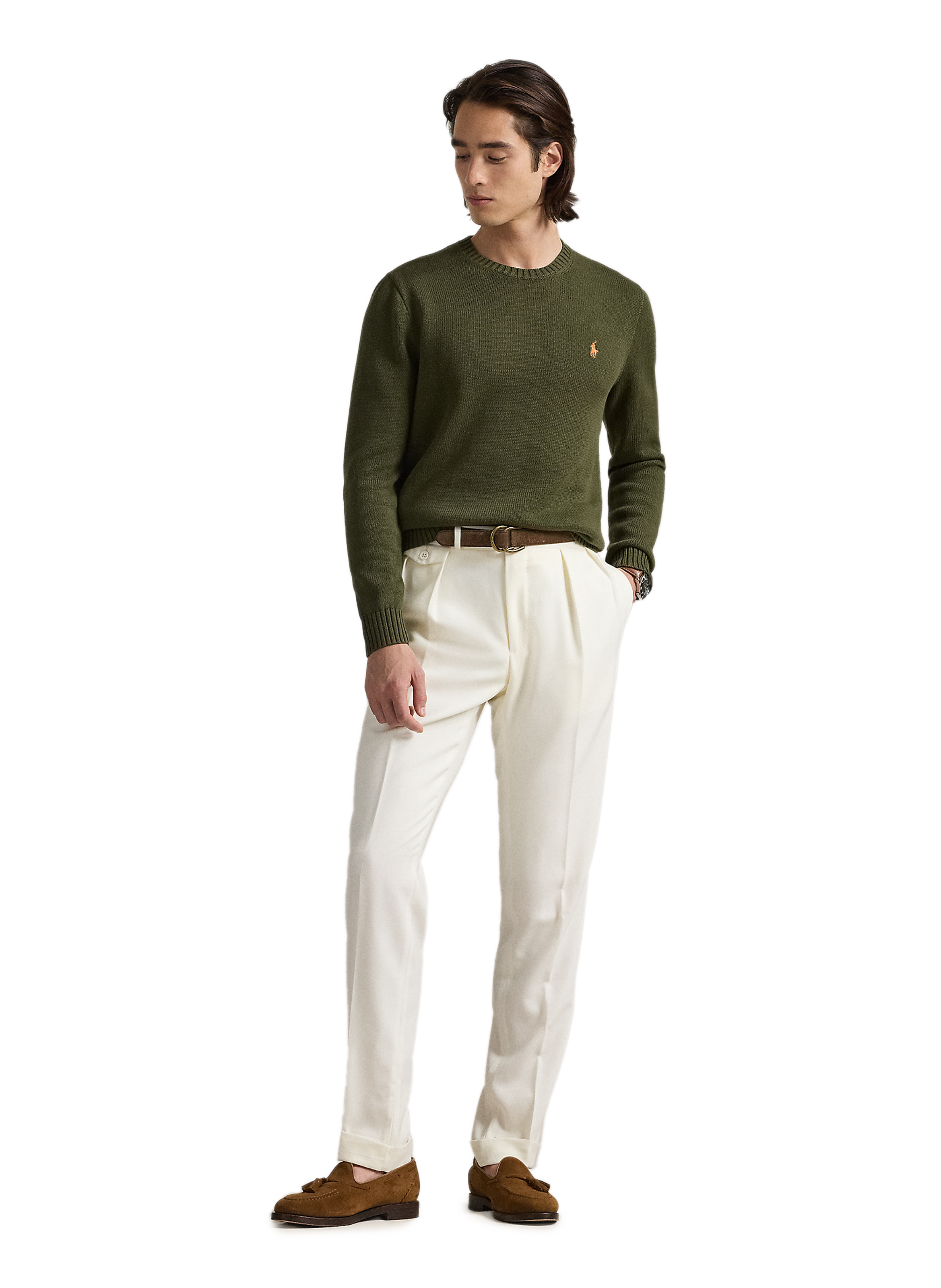 Straight cotton knit jumper POLO RALPH LAUREN Khaki
