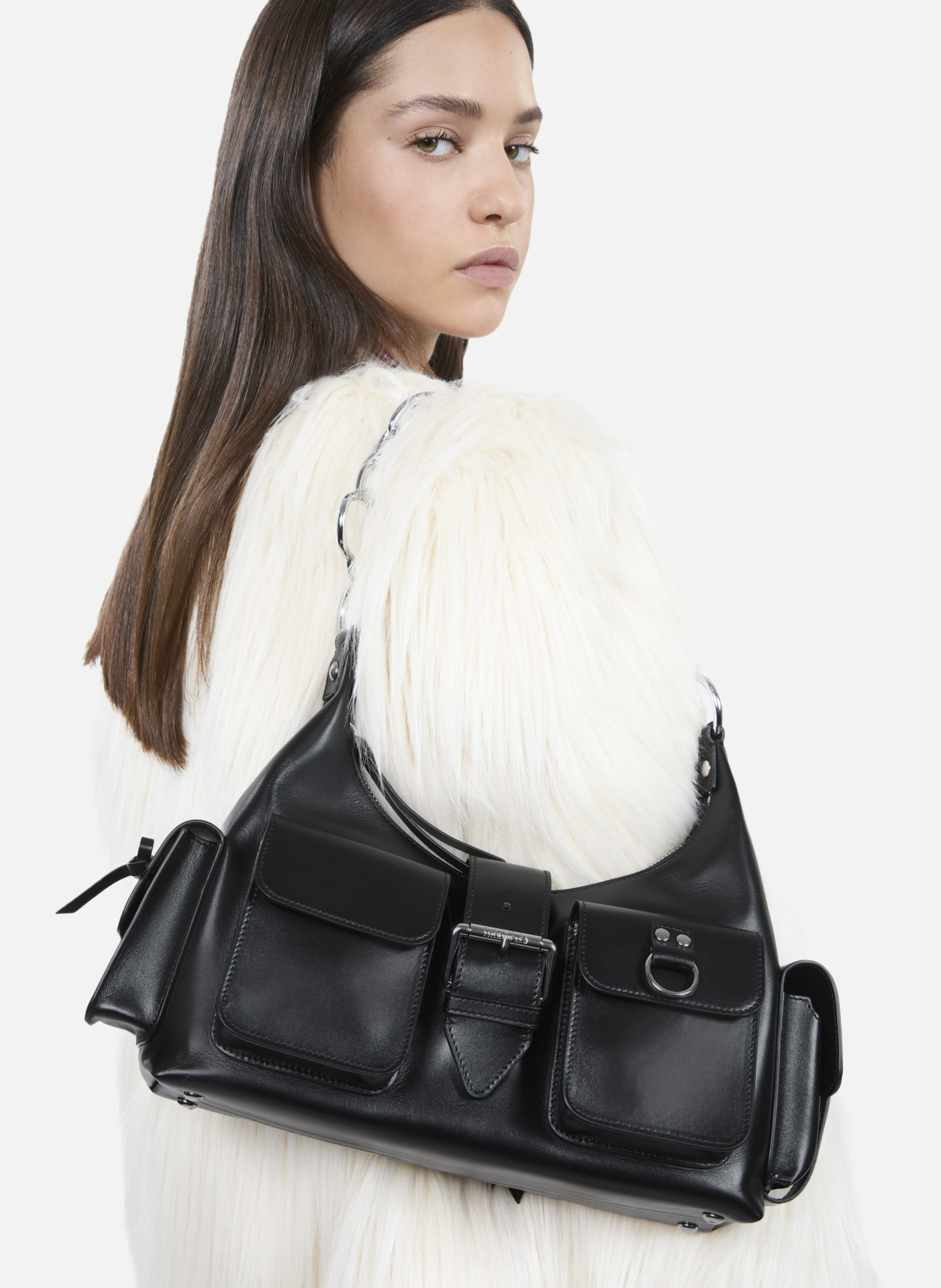Sac amelia chaîne en cuir lisse THE KOOPLES Noir