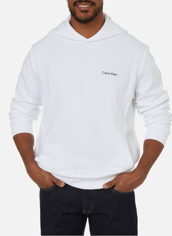 Hoodie en coton mélangé Blanc by CALVIN KLEIN CALVIN KLEIN Hoodie en coton mélangé Blanc