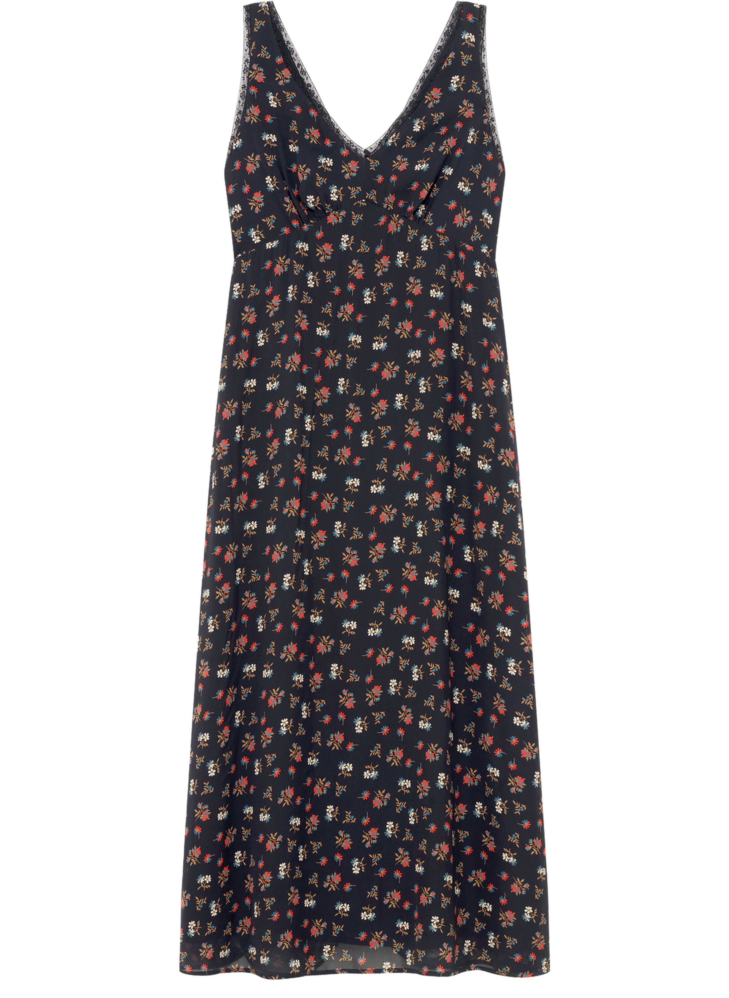 Robe longue imprimée à bretelles - louella PABLO Noir