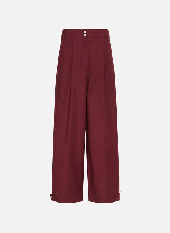 Cotton-blend wide-leg trousers Red by CALVIN KLEIN CALVIN KLEIN Cotton-blend wide-leg trousers Red