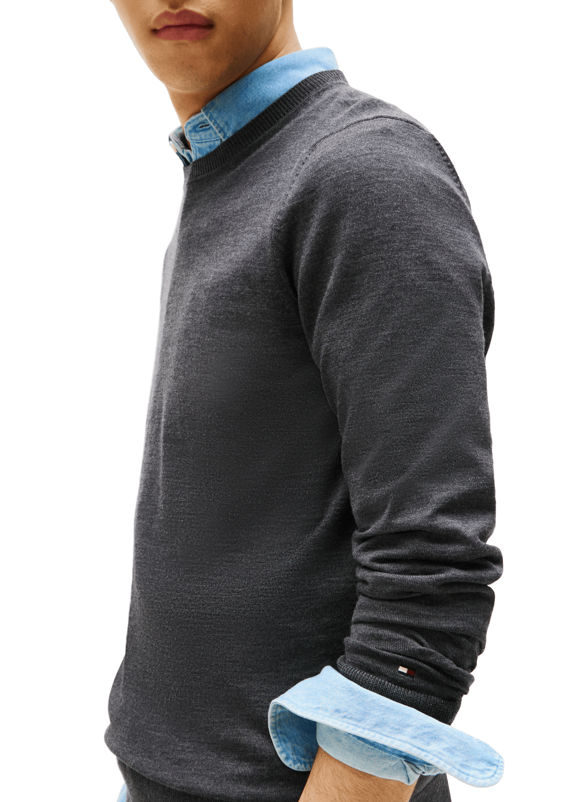 Round neck wool sweater TOMMY HILFIGER Grey