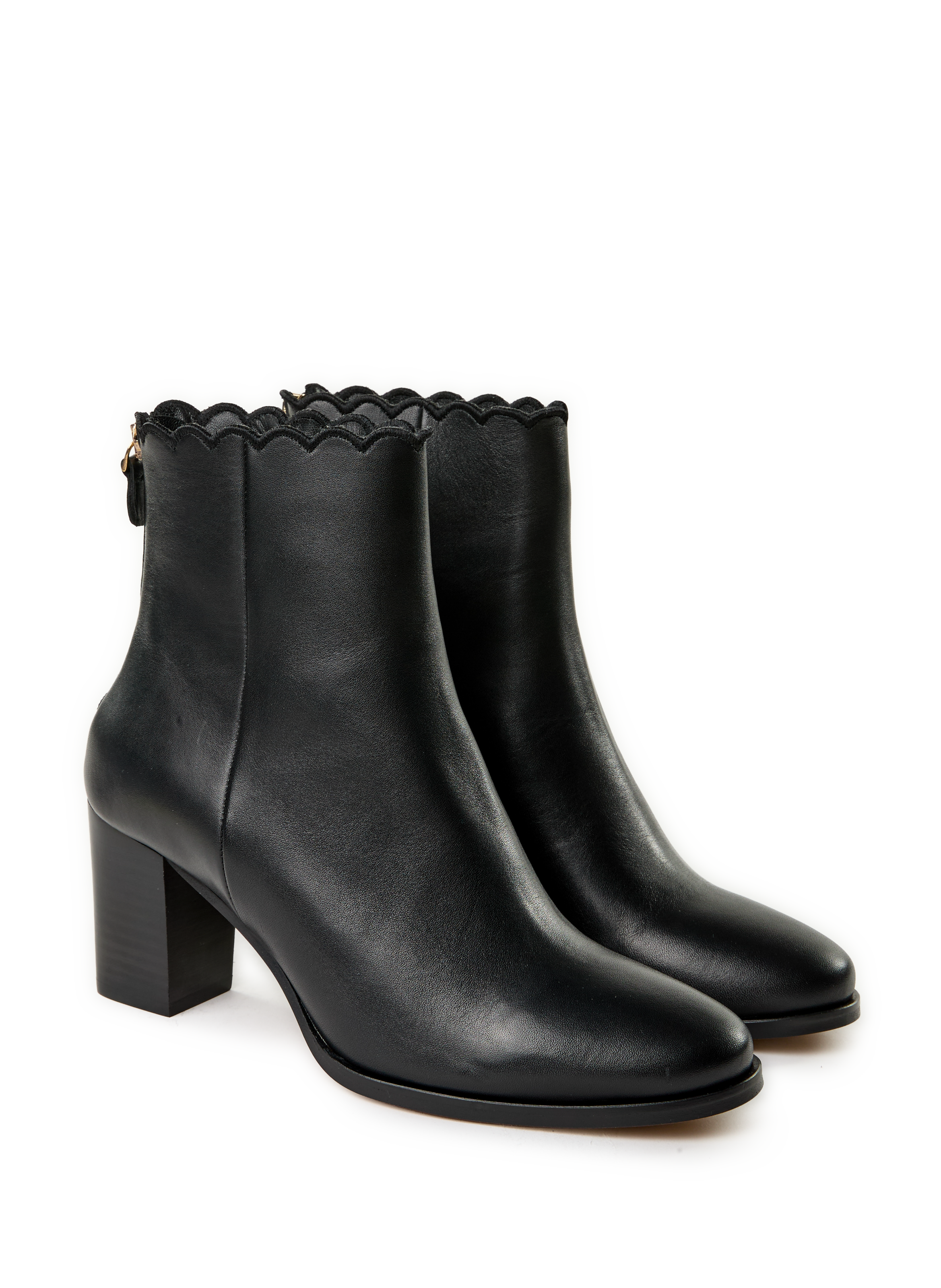 Bottines Giselle à talon en cuir MAISON TOUFET Noir