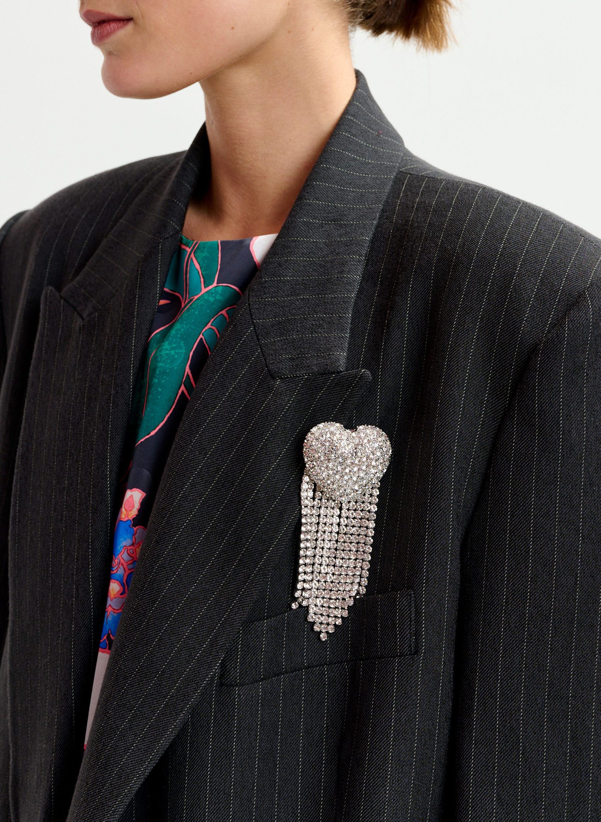 Broche cœur en strass ilive ESSENTIEL ANTWERP Argent