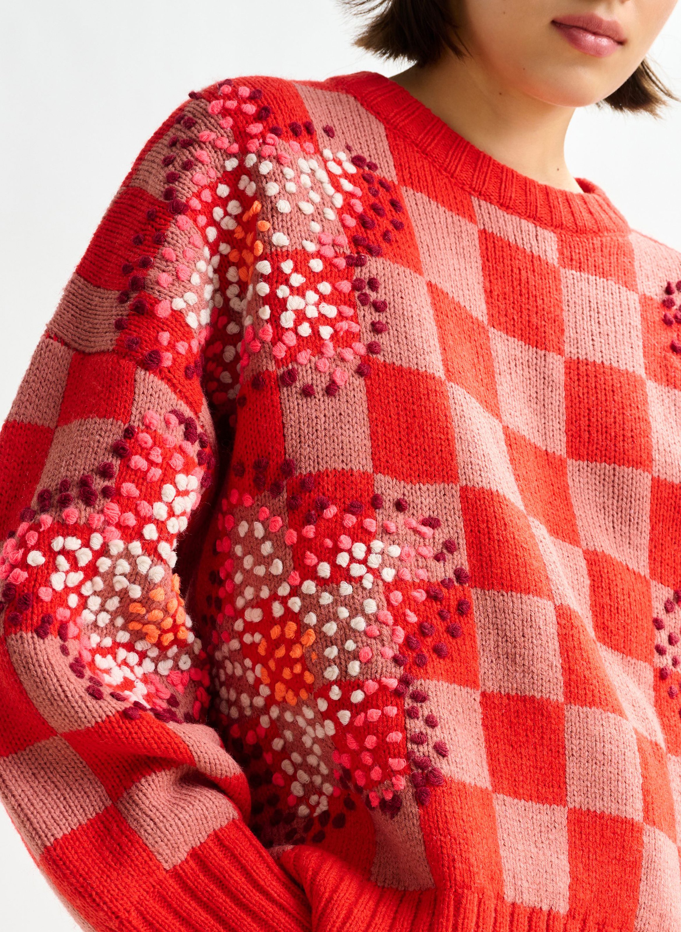 Pull droit col rond en laine mélangée inter ESSENTIEL ANTWERP Rouge