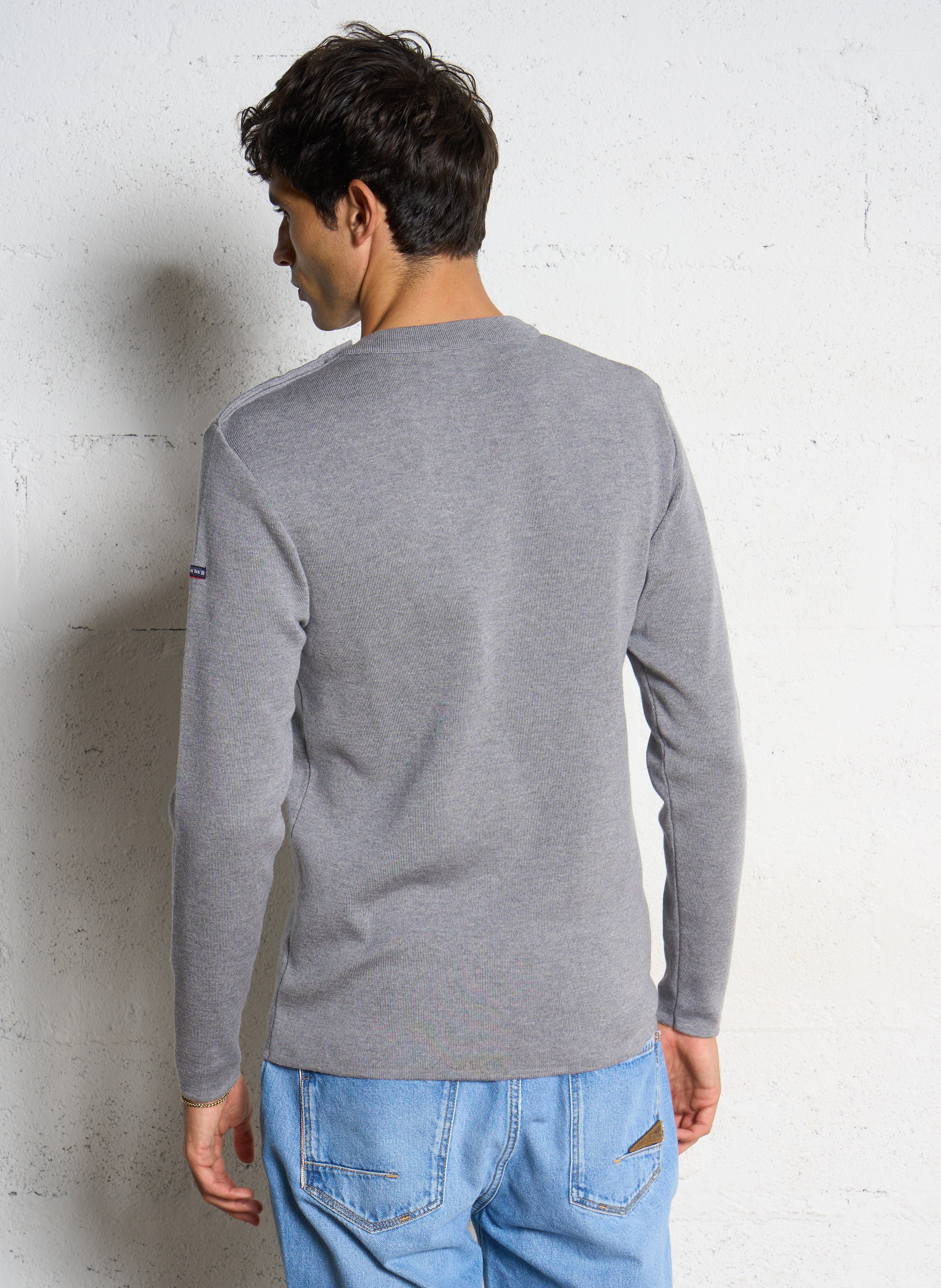 Pull col rond regular fit en laine goulenez ARMOR-LUX Gris