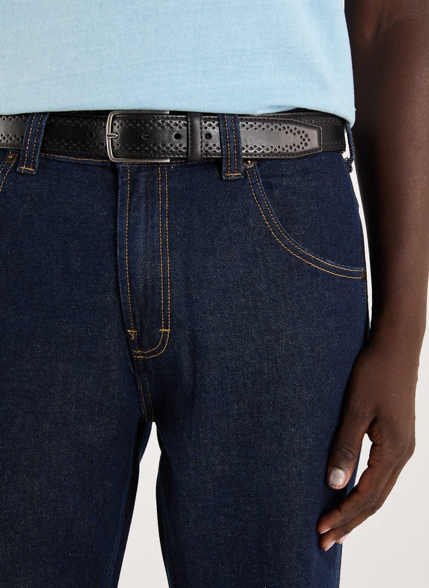 Baptiste leather belt MADE IN CED Black