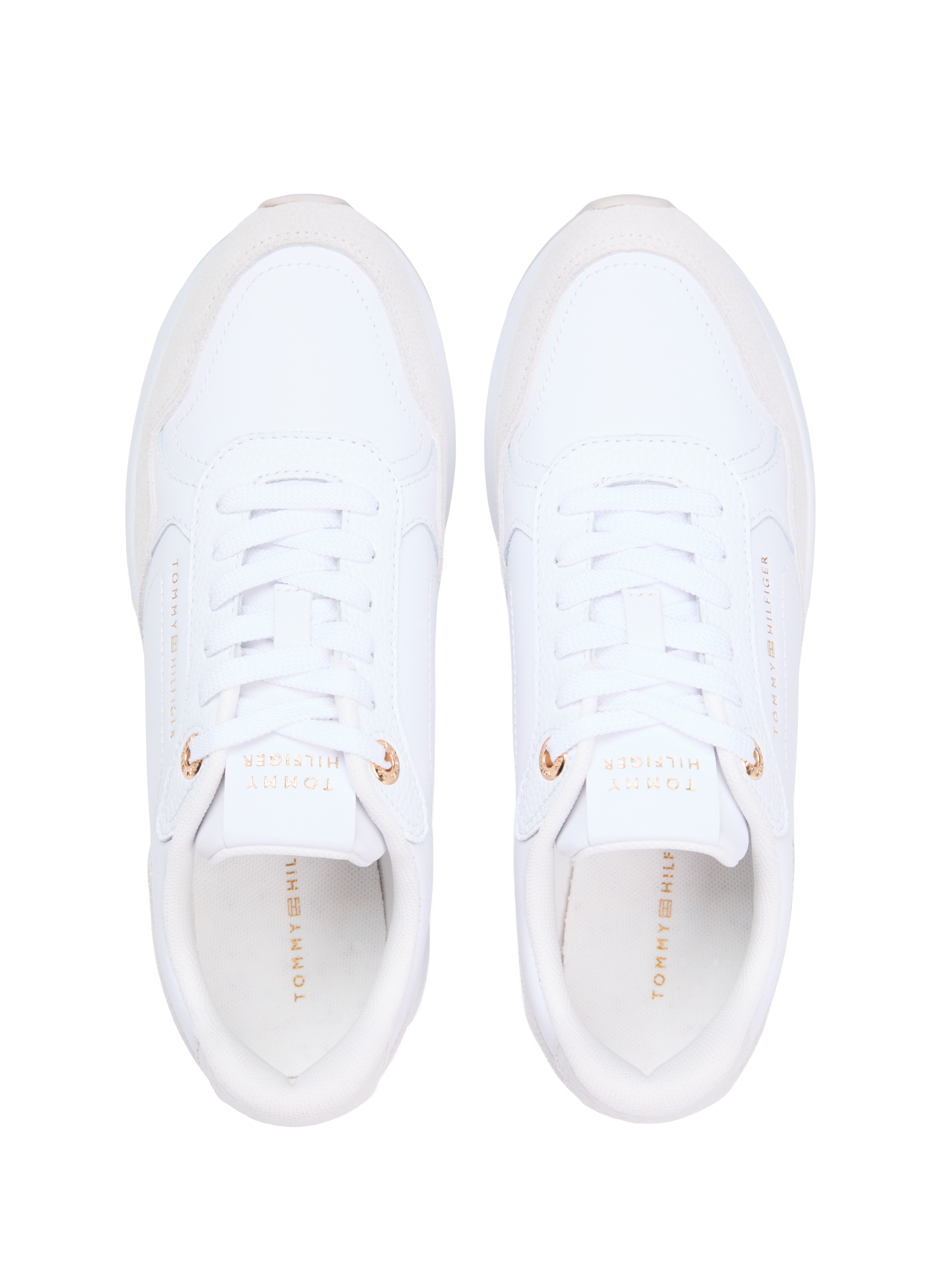 Low lace-up leather sneaker TOMMY HILFIGER White