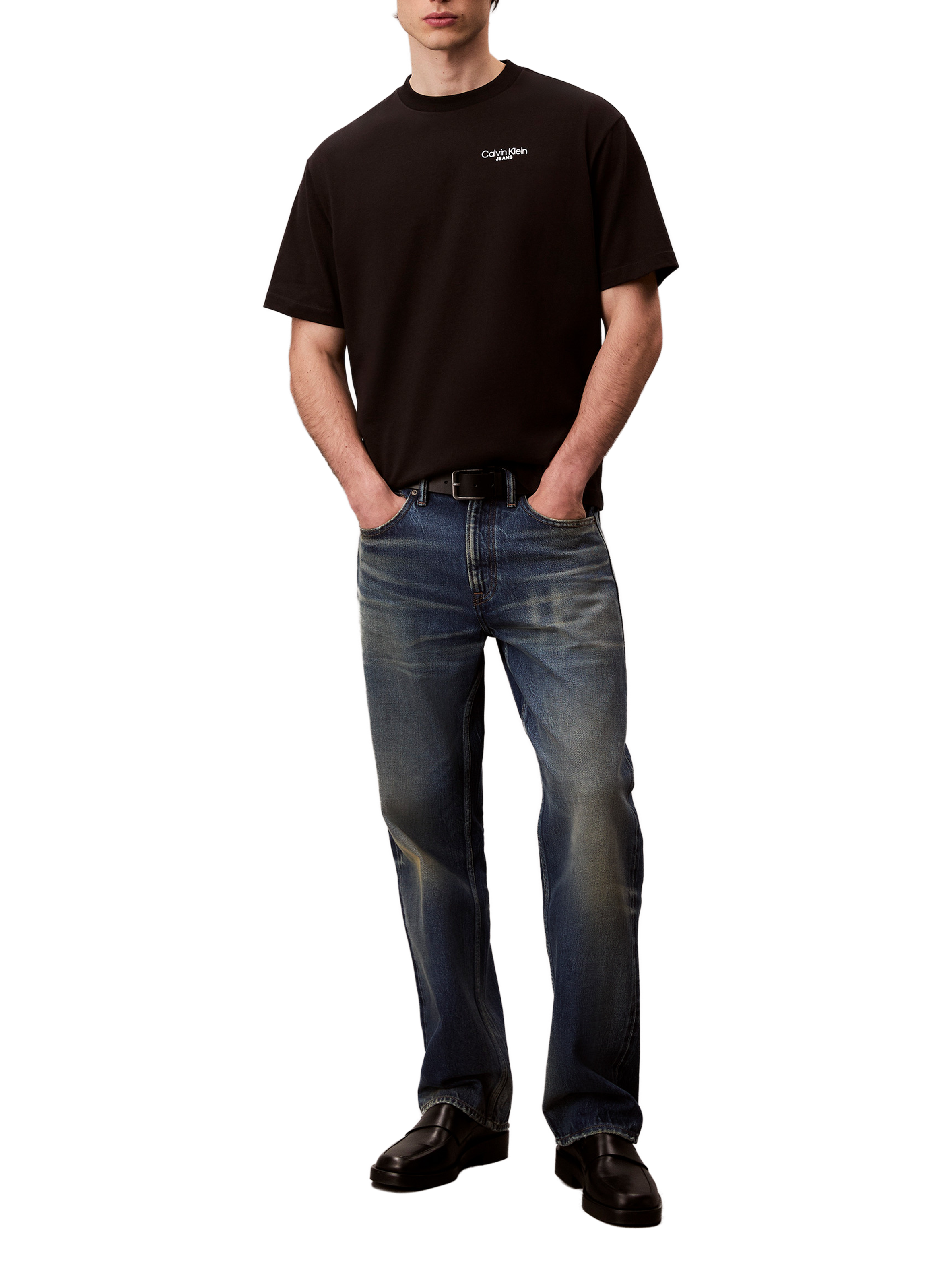 T-shirt imprimé en coton CALVIN KLEIN Noir