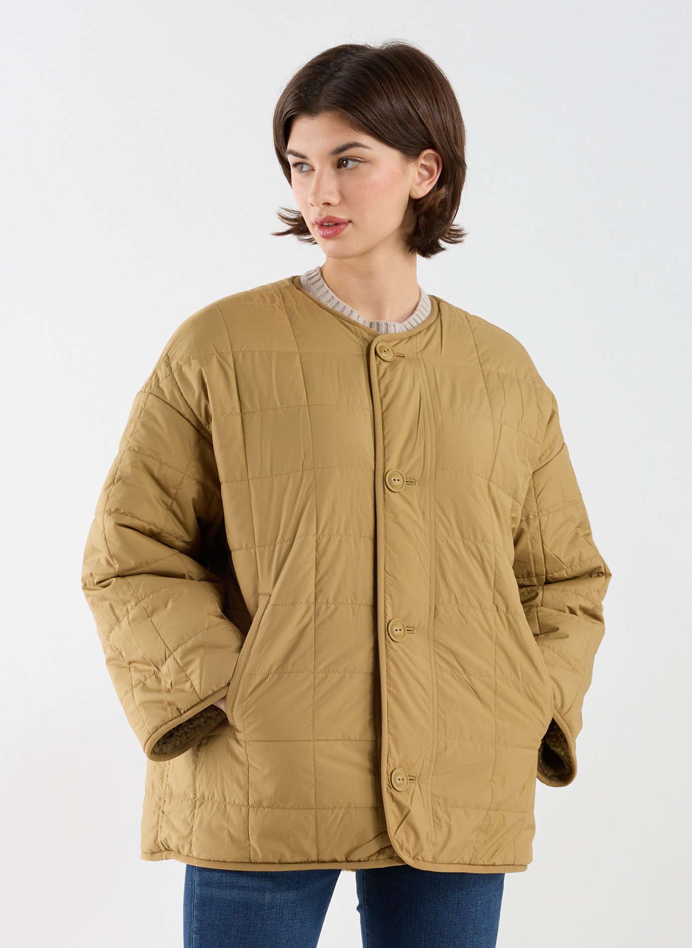 AIGLE Textured Reversible Jacket Khaki
