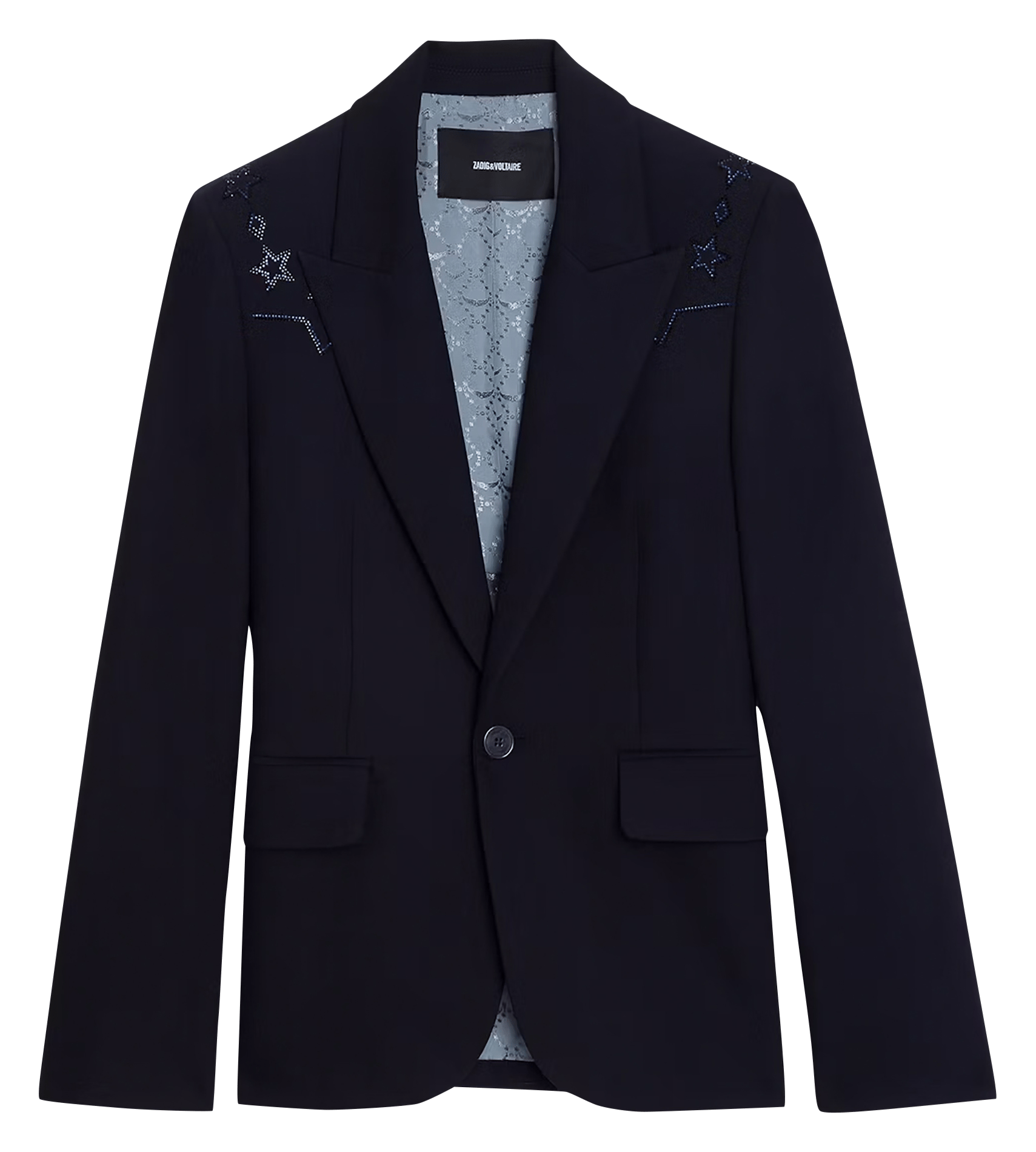 Veste tailleur droite à strass vavy ZADIG&VOLTAIRE Bleu