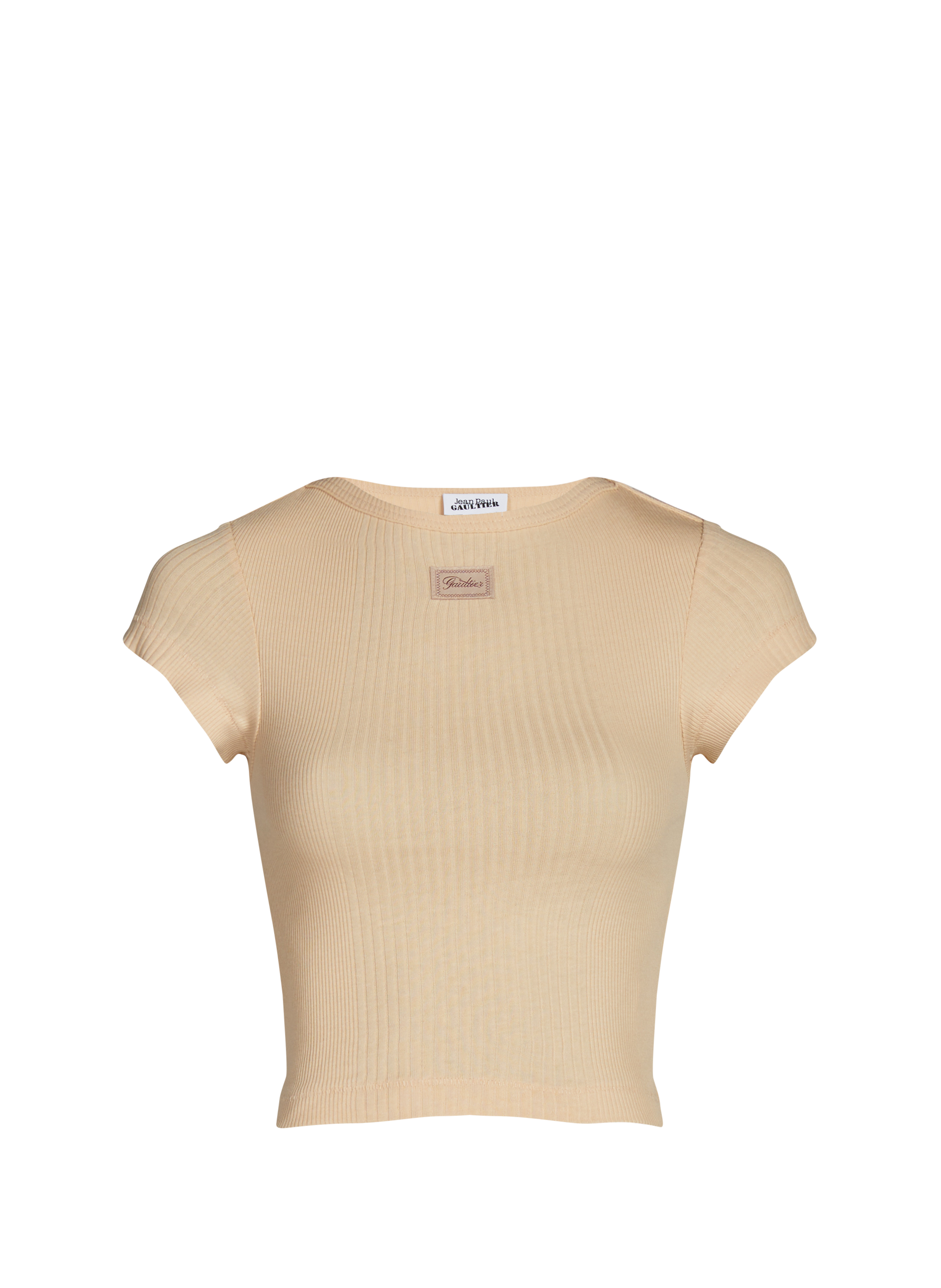 T-shirt côtelé en coton  JEAN PAUL GAULTIER Beige