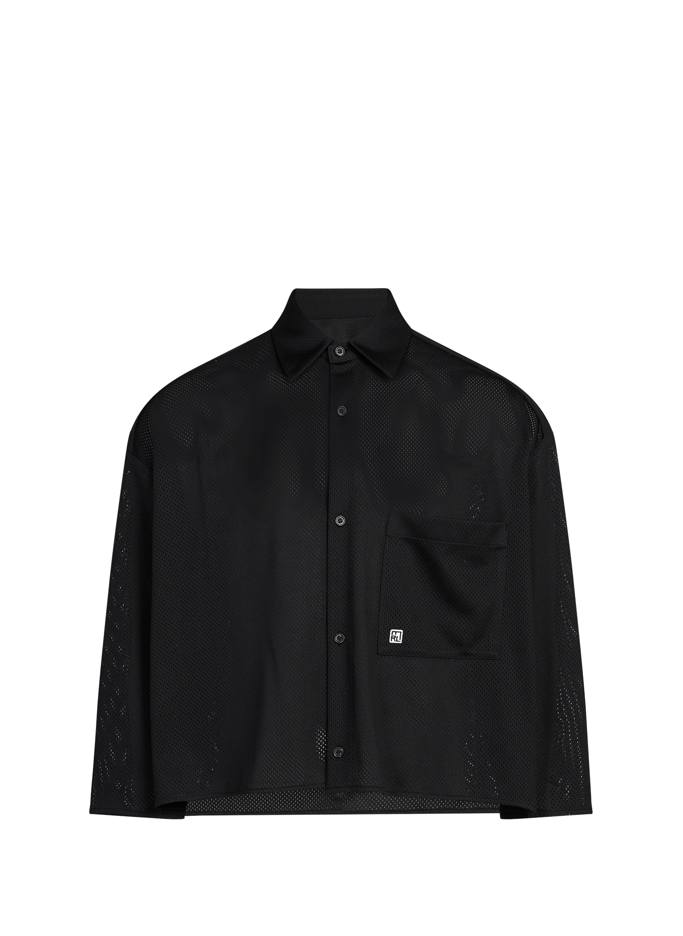 Loose shirt with classic collar and cut-out details MERELY MADE Black