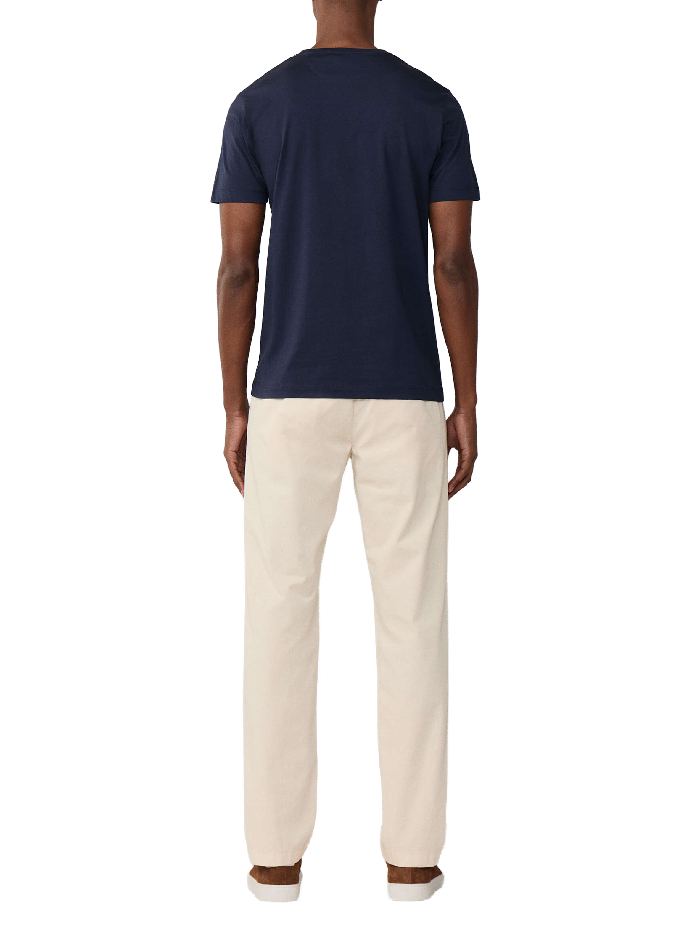 Round neck cotton brand t-shirt FACONNABLE Blue