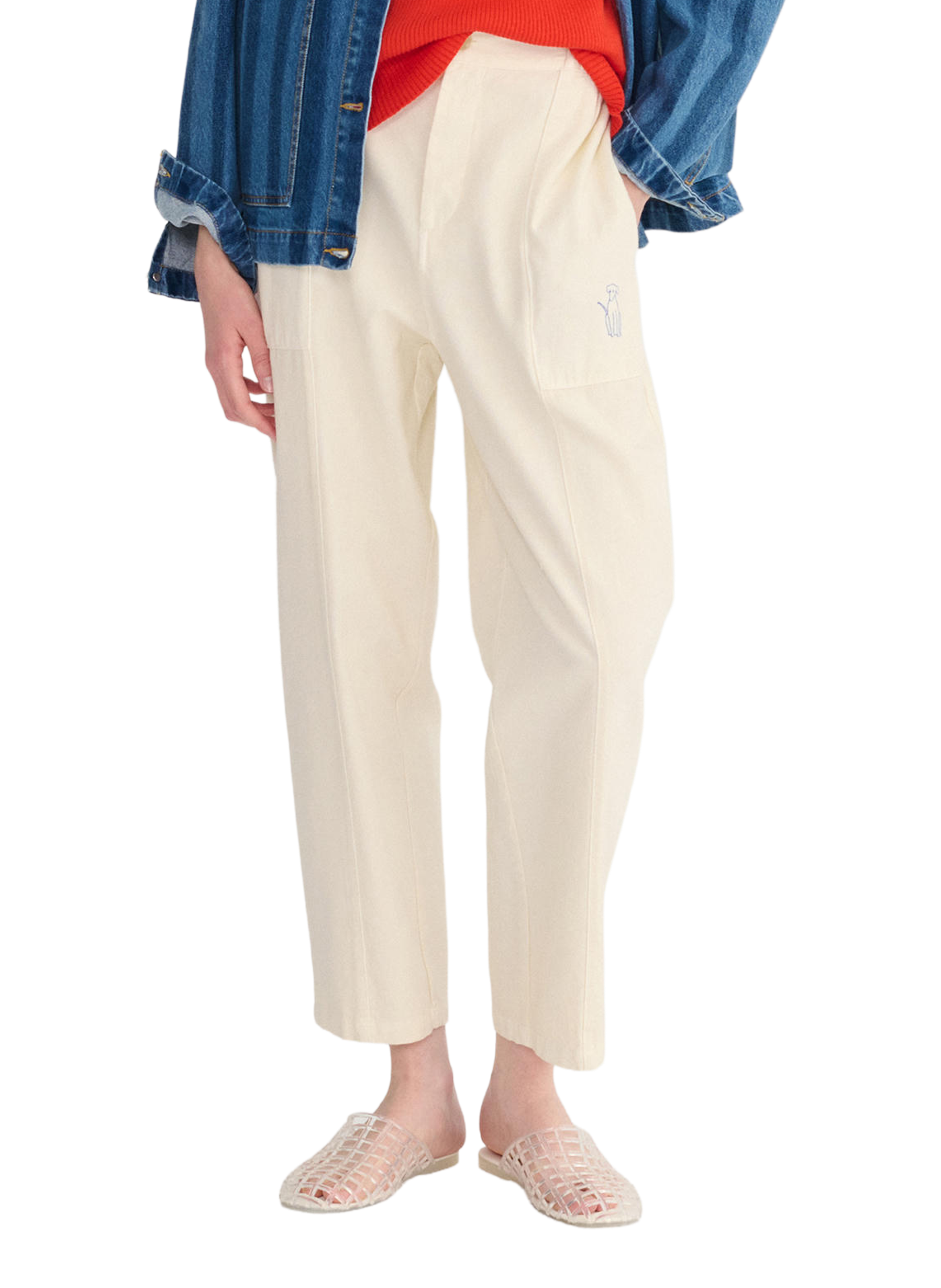 Pantaloni diritti e casual con logo BOBO CHOSES Beige