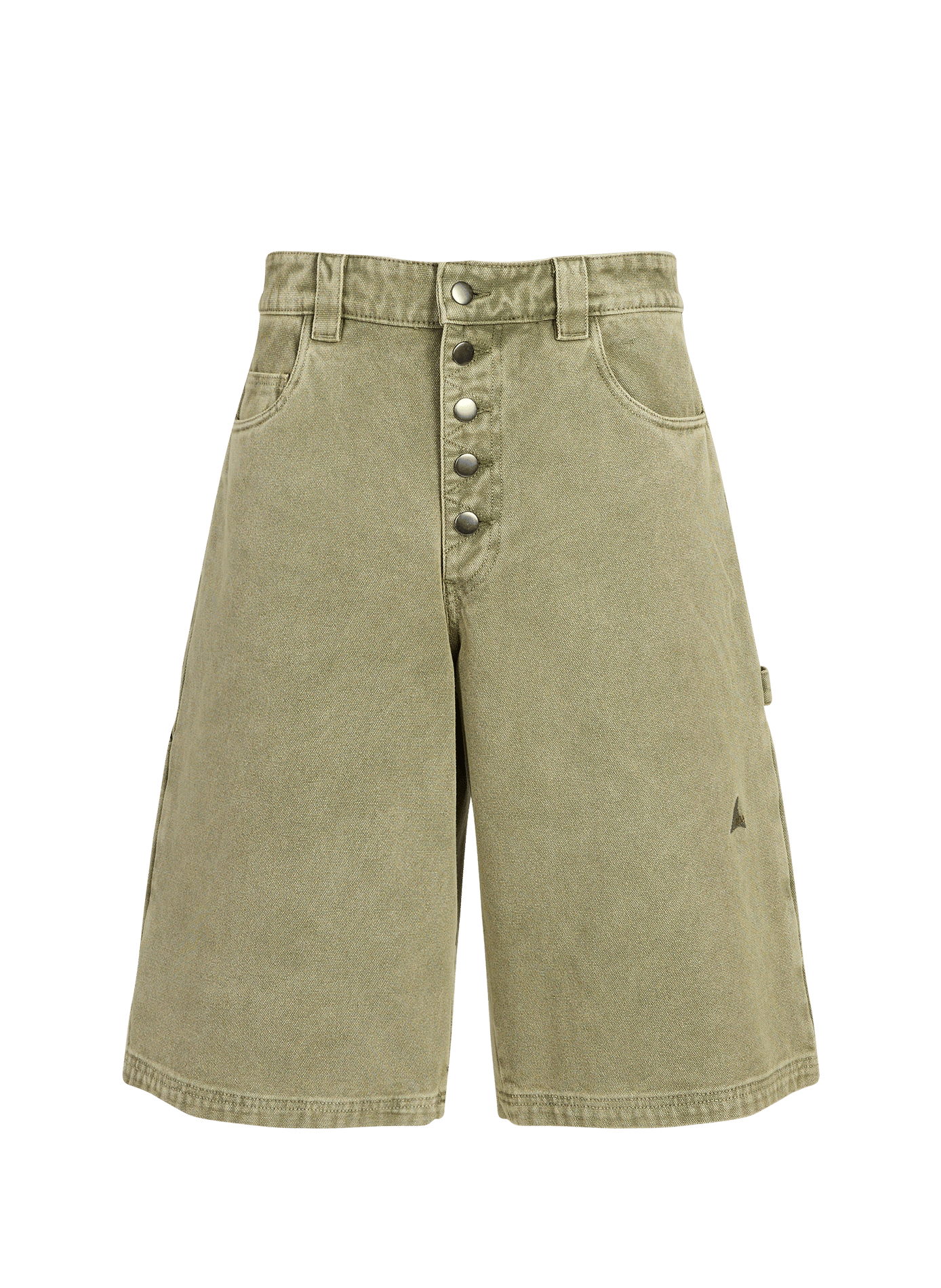 Short droit en denim de coton ROA Vert