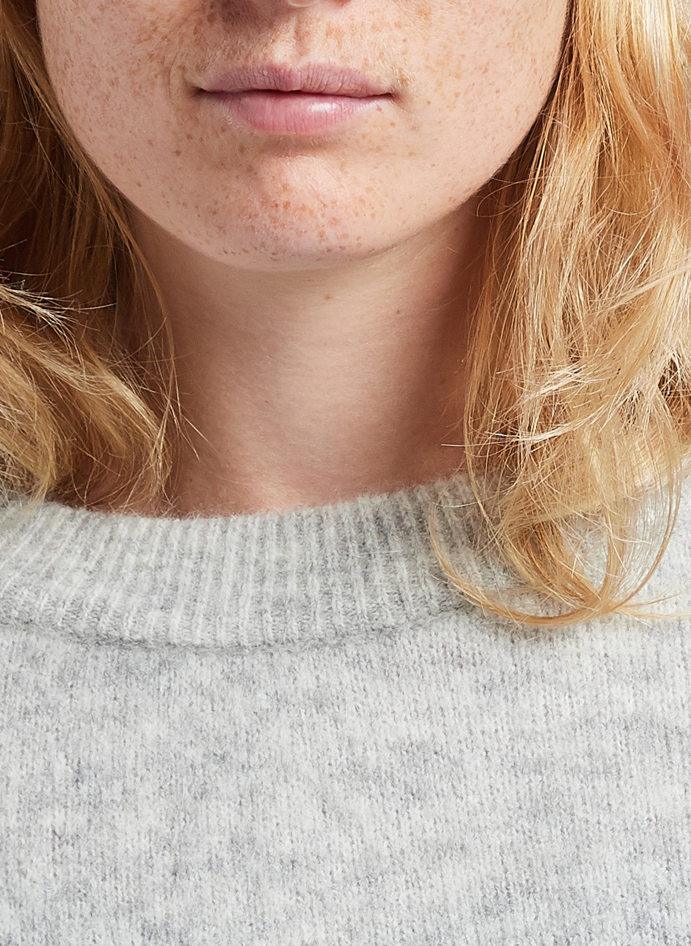 Pull ample col rond en laine mélangée vitow AMERICAN VINTAGE Gris