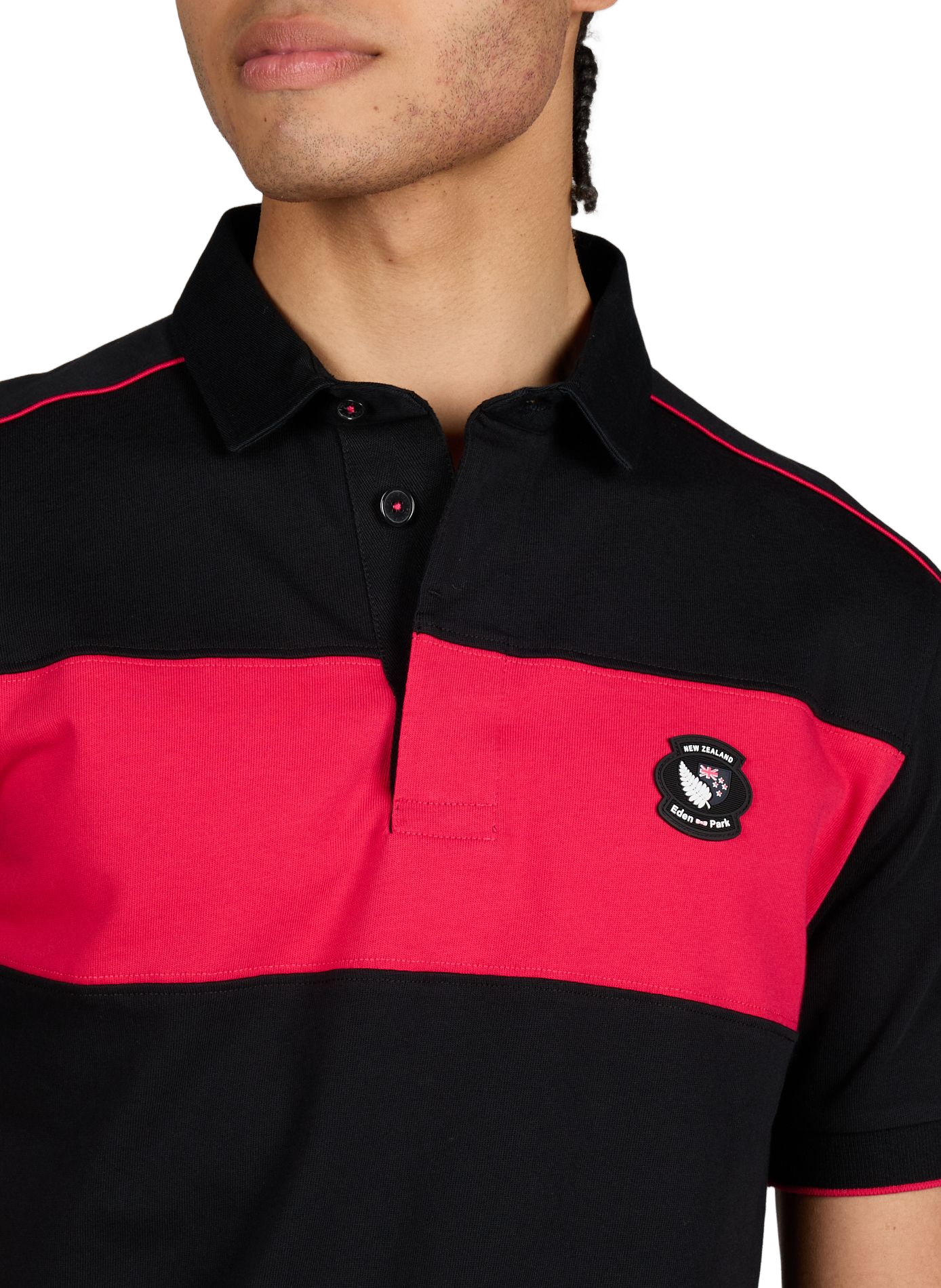 Polo à manches courtes Nouvelle Zélande en coton EDEN PARK Noir