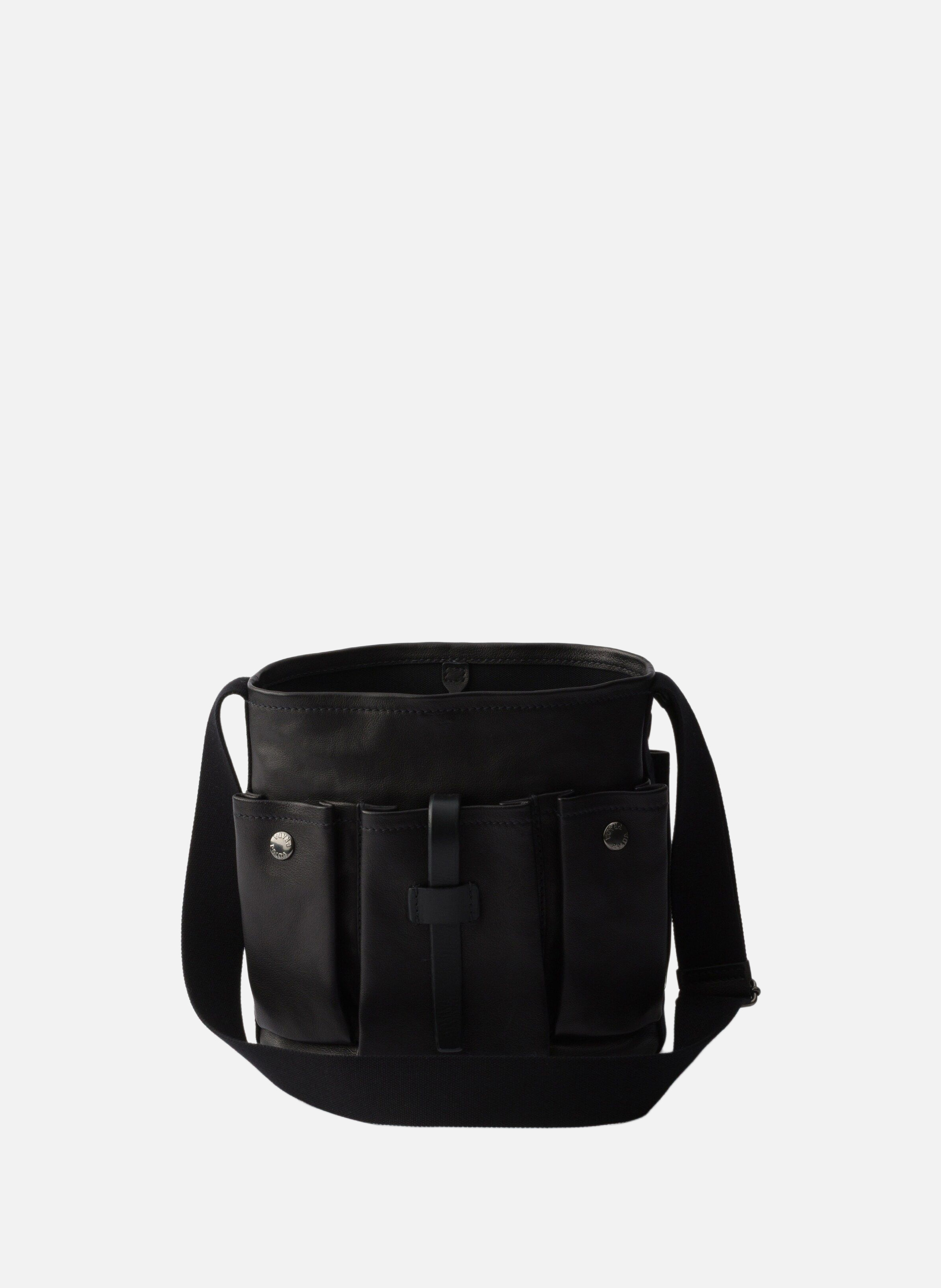 Mini sac seau prada route en cuir PRADA Noir