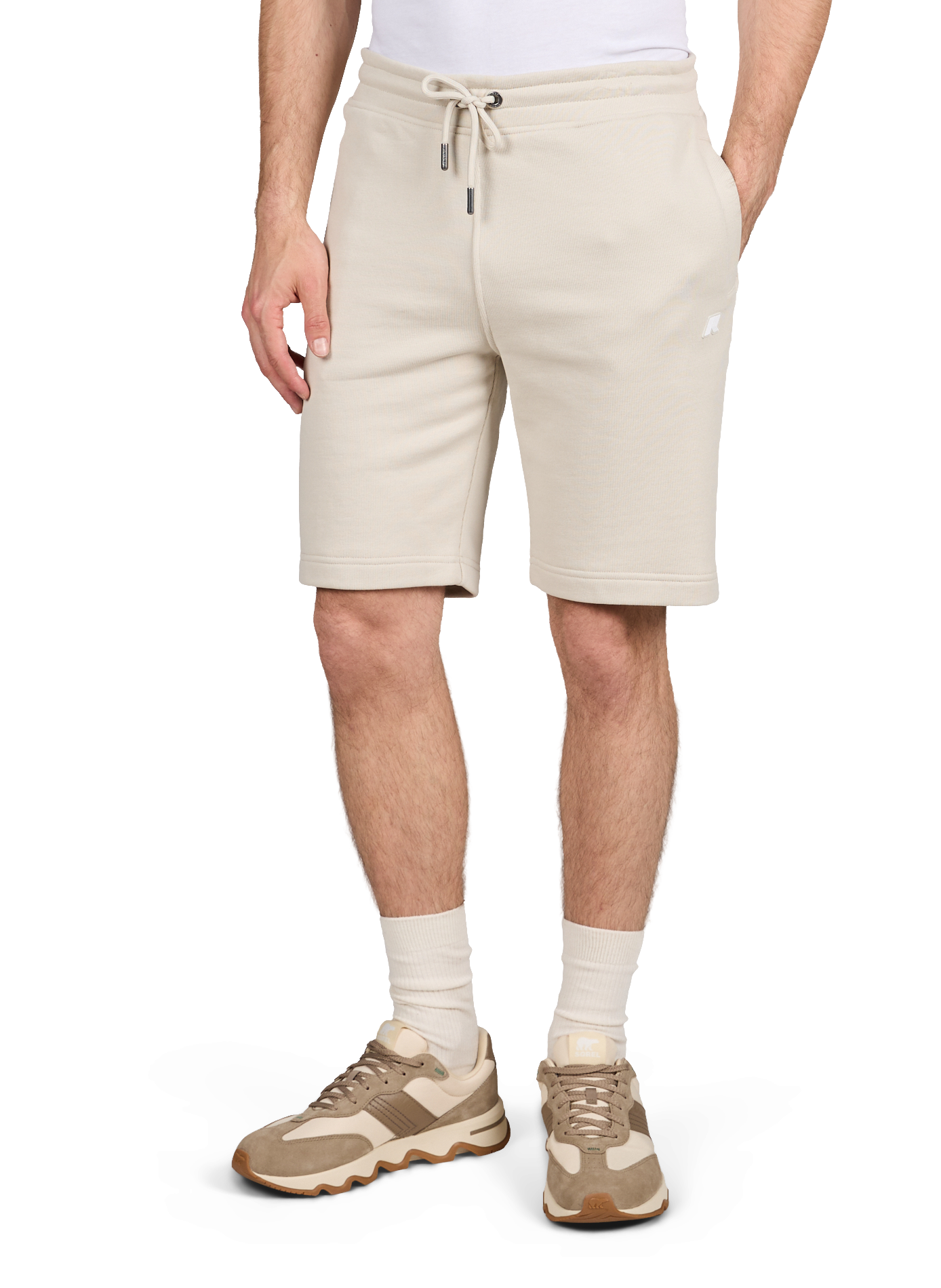 Short à cordons en coton mélangé K-WAY Beige