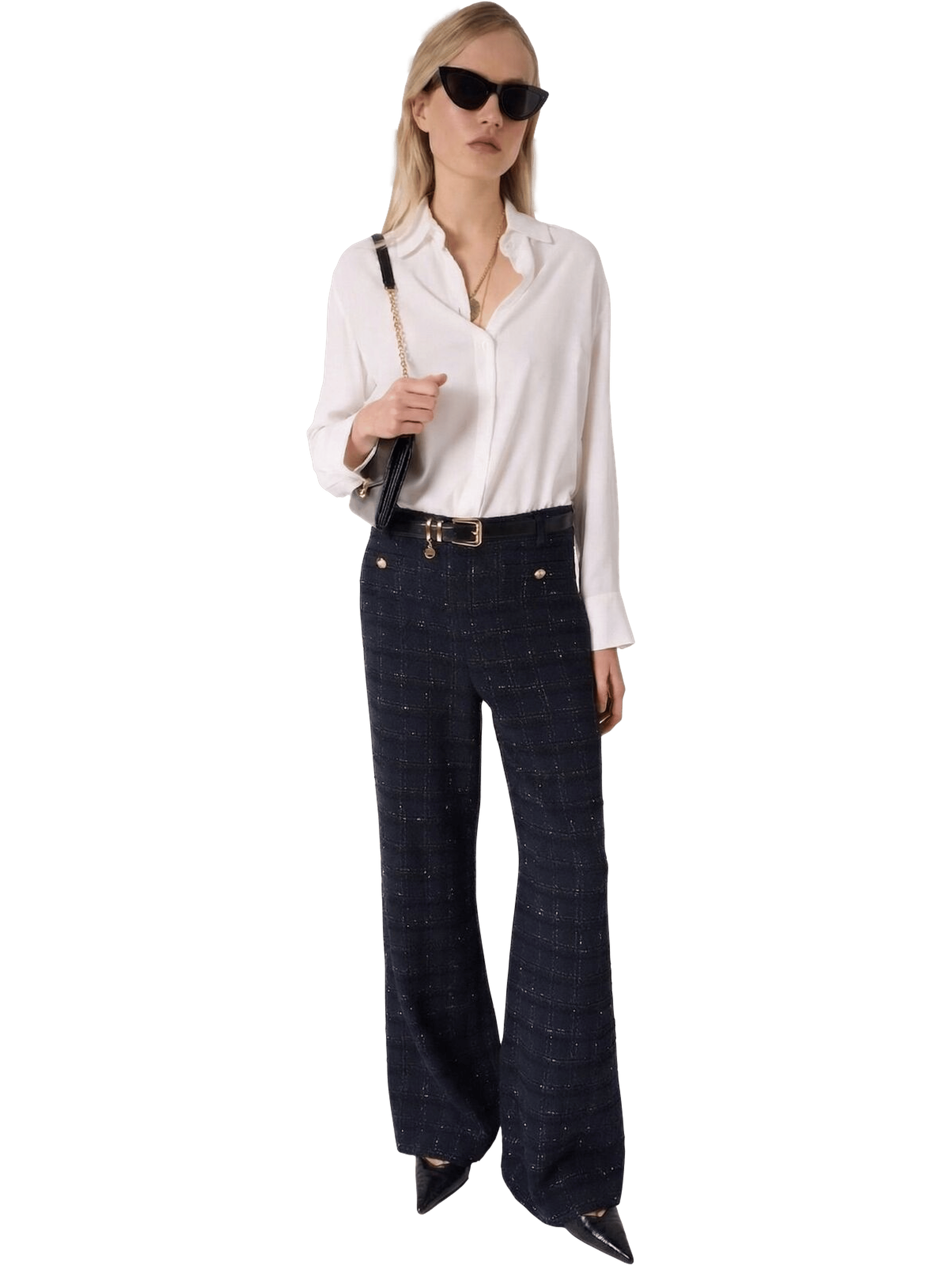 Pantalon large en tweed - aleyna GERARD DAREL Bleu