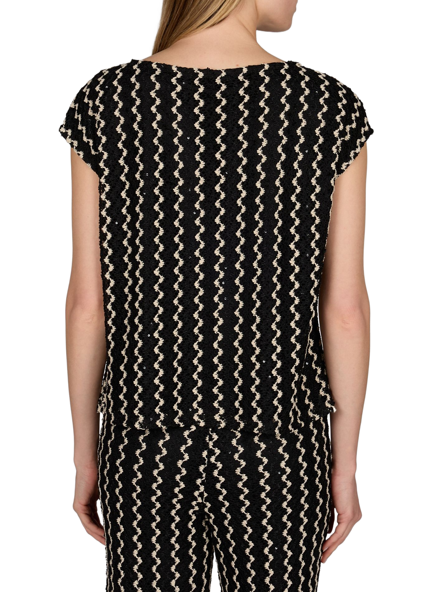 Striped knit top with sequins VILA Black