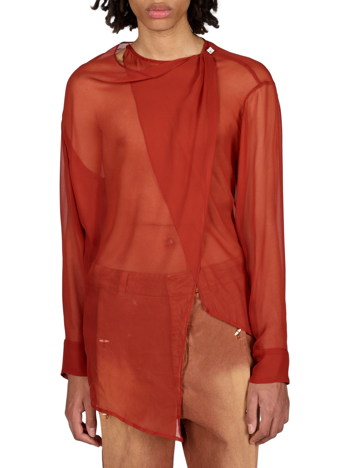 Eterno transparent silk shirt CAMPILLO Red