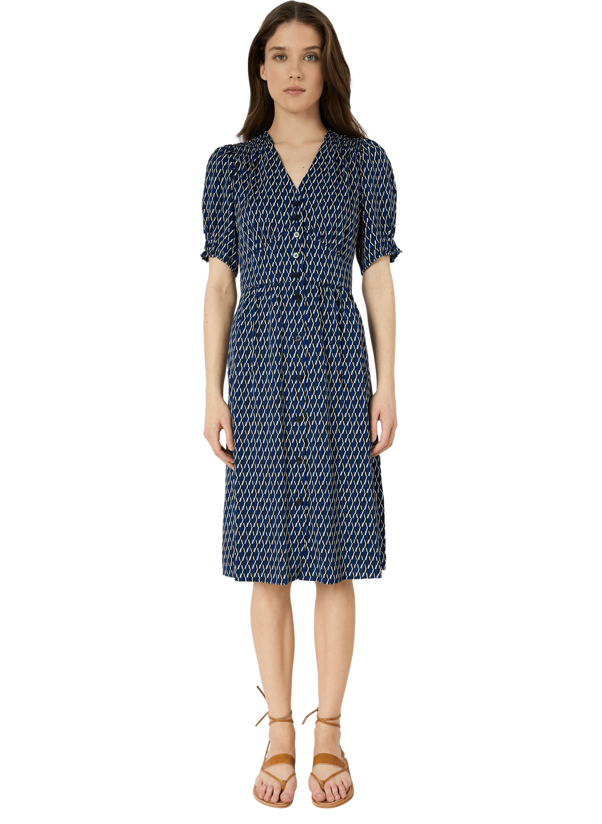 Robe cintrée à imprimé graphique - rihanne GERARD DAREL Bleu