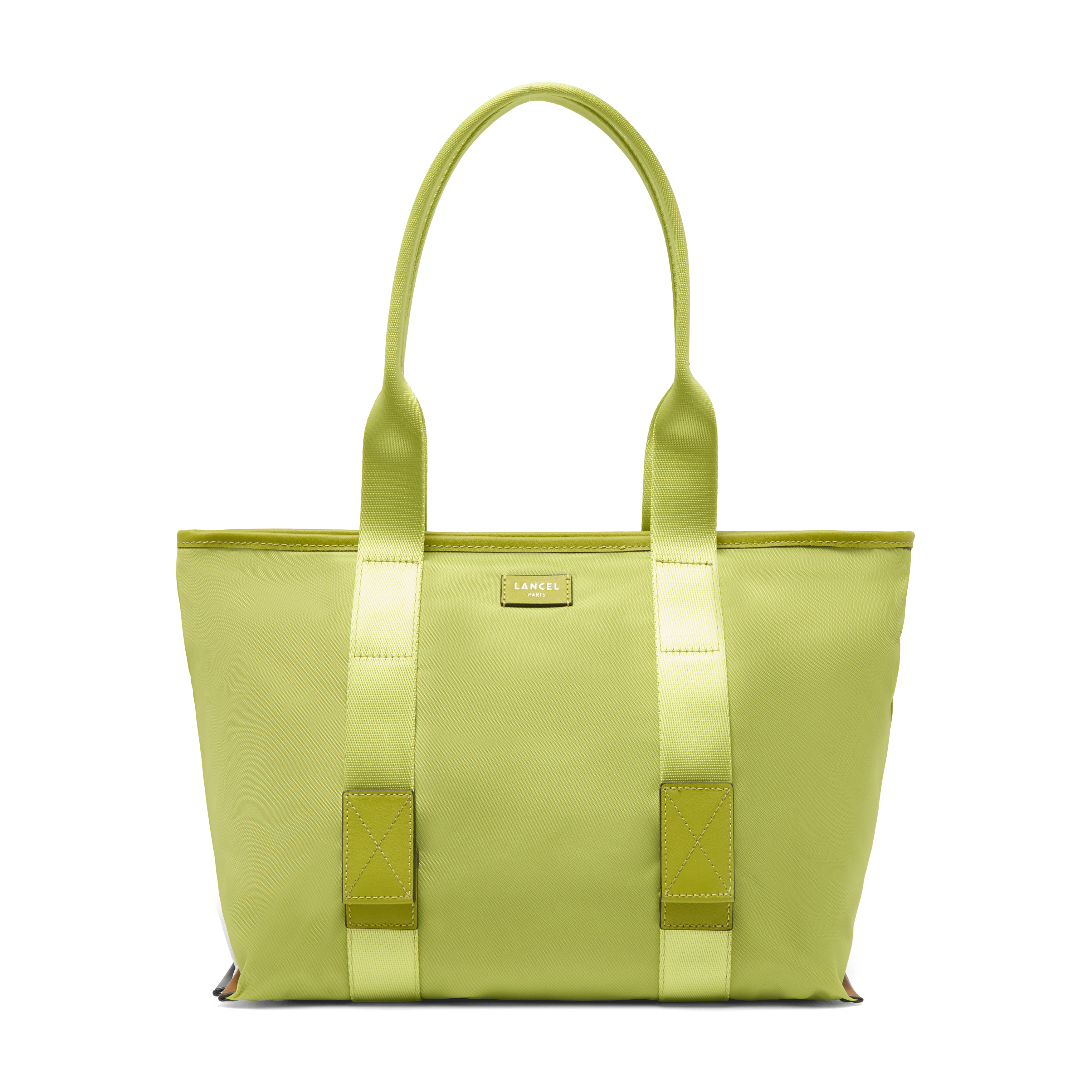Sac cabas lancel en nylon recyclé et cuir de vachette lisse - tropical, format unique, 43 x 27 x 2 cm LANCEL Vert