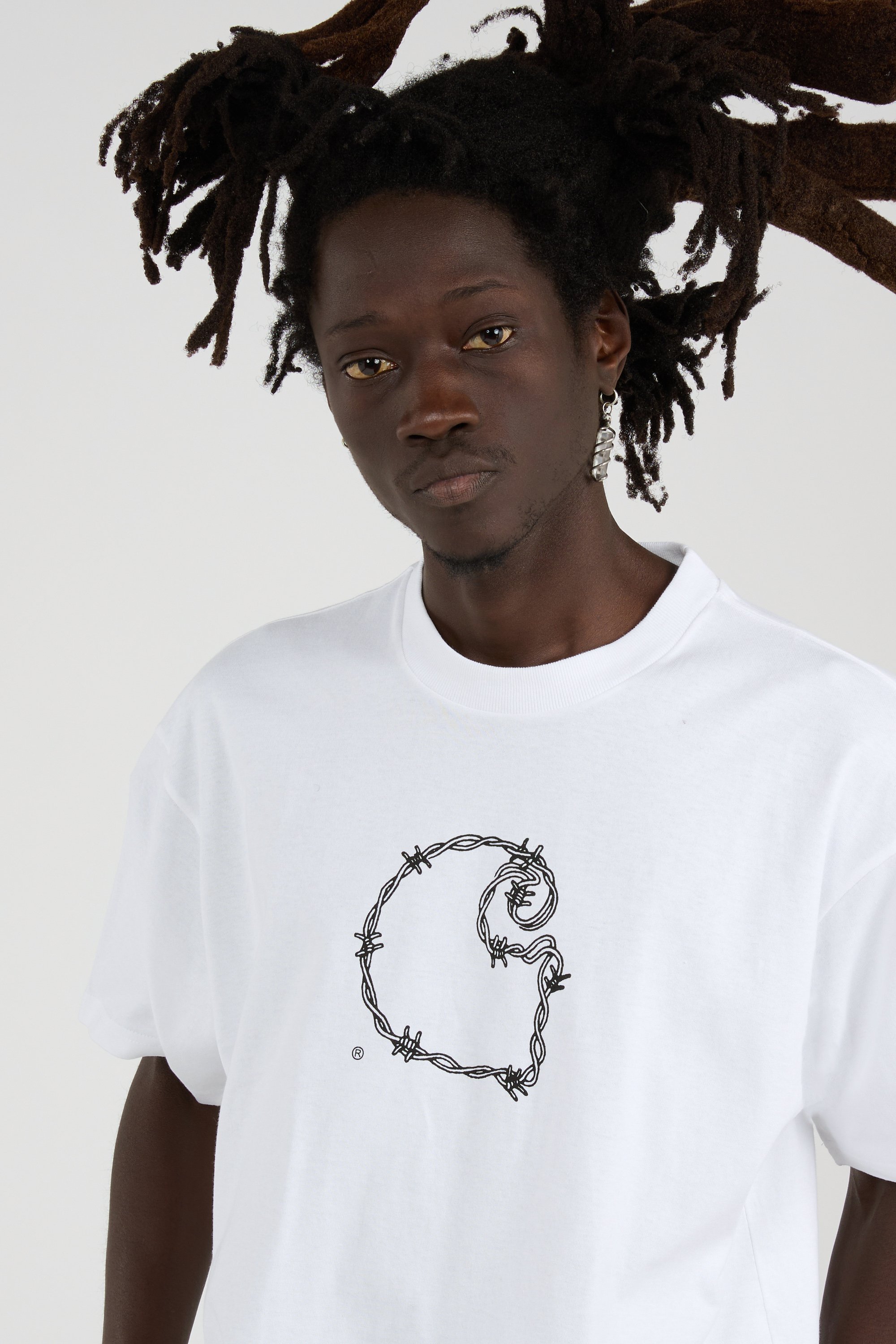 T-shirt s/s barbwire c t-shirt CARHARTT WIP Blanc