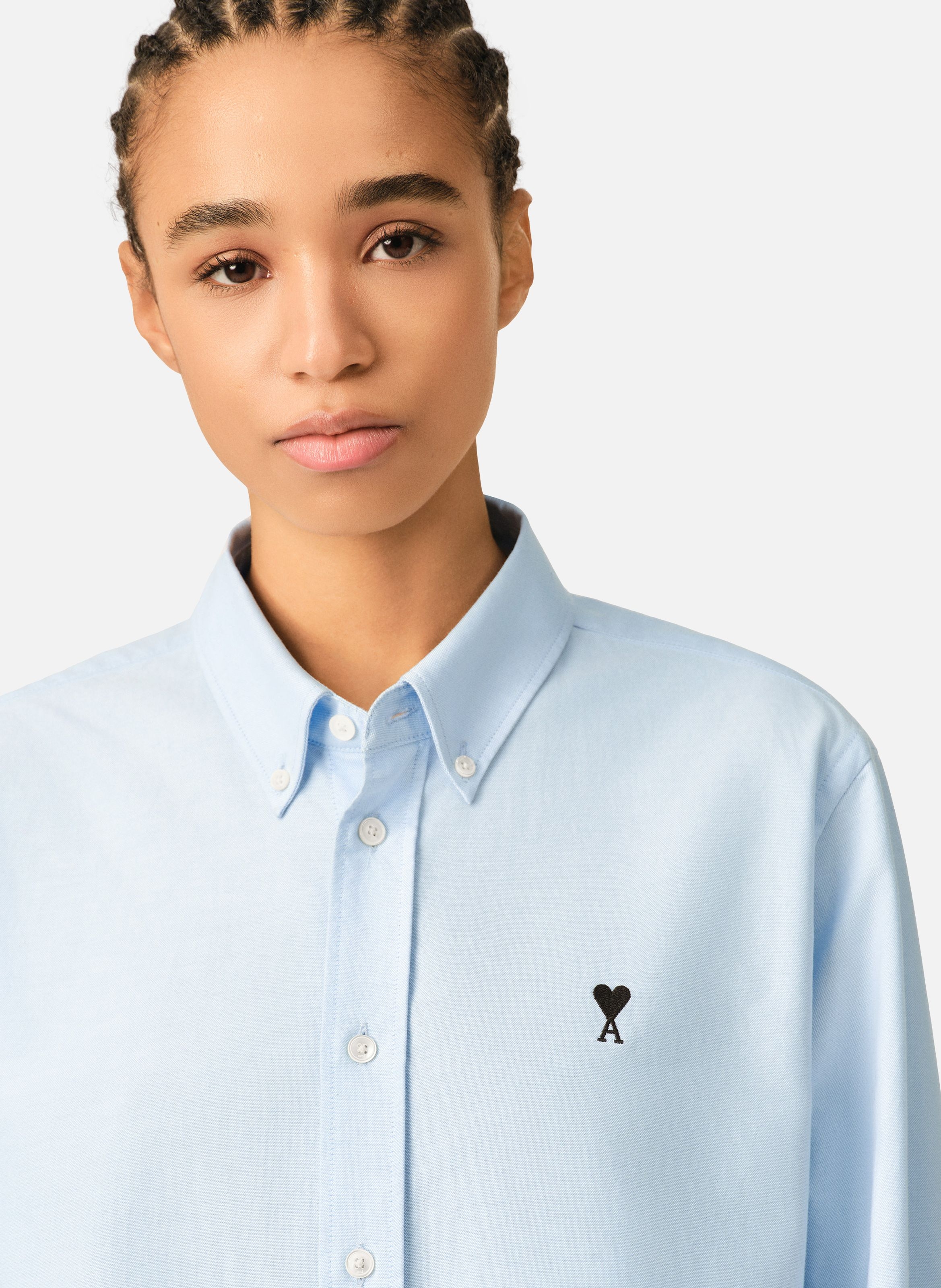 Chemise unisexe en coton ami de coeur AMI PARIS Bleu