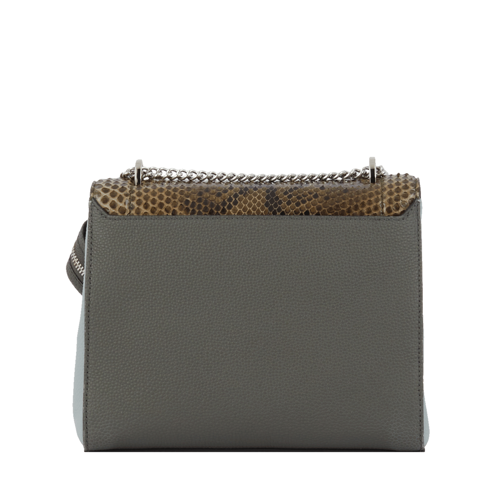 Sac rabat ninon de lancel en cuir de vachette graine & python LANCEL Gris