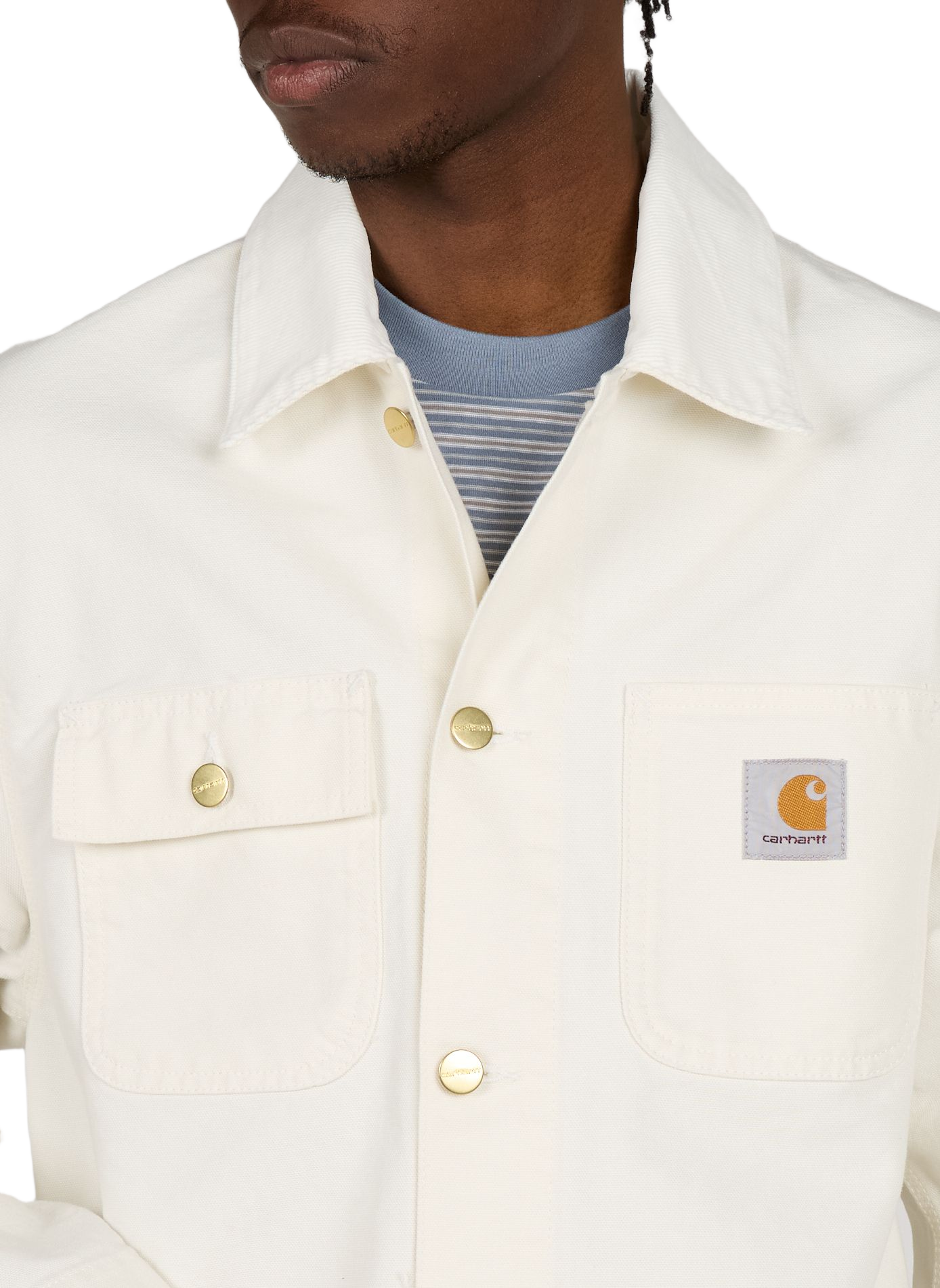 Jacke mit klassischem Kragen aus Baumwolldenim CARHARTT WIP Beige