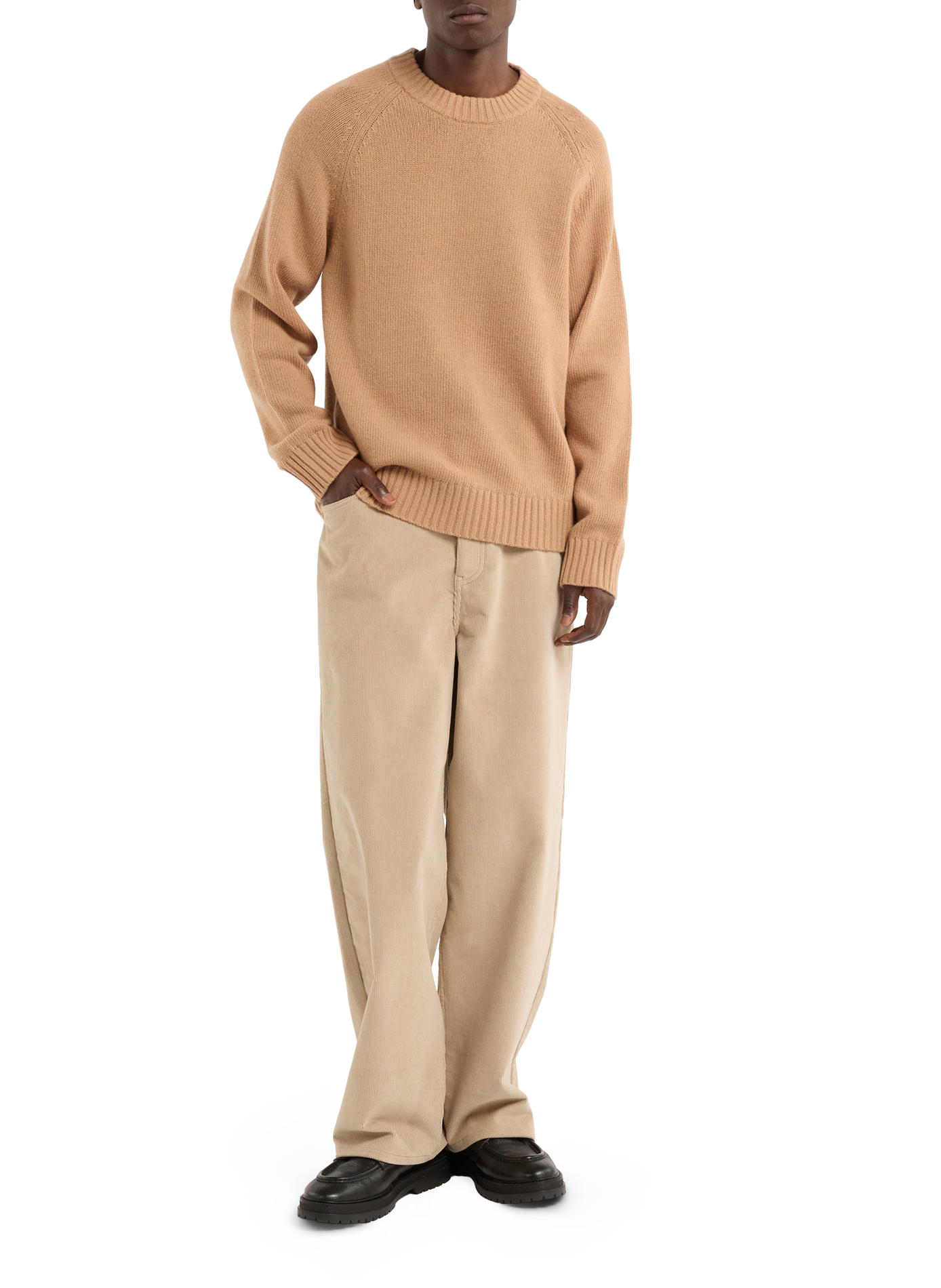 Round neck wool straight sweater SAISON 1865 Beige